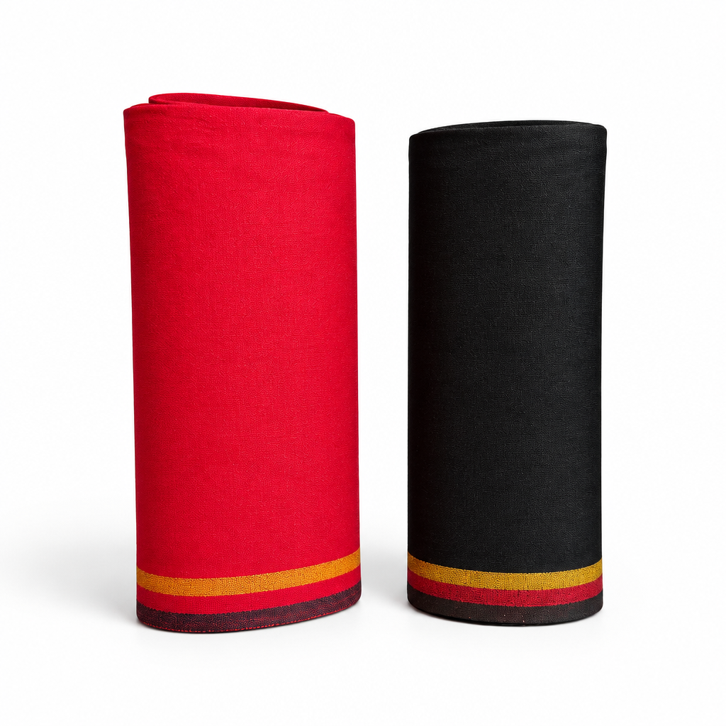3 Band Wool Trade Cloth – Red – 1/2 Yard