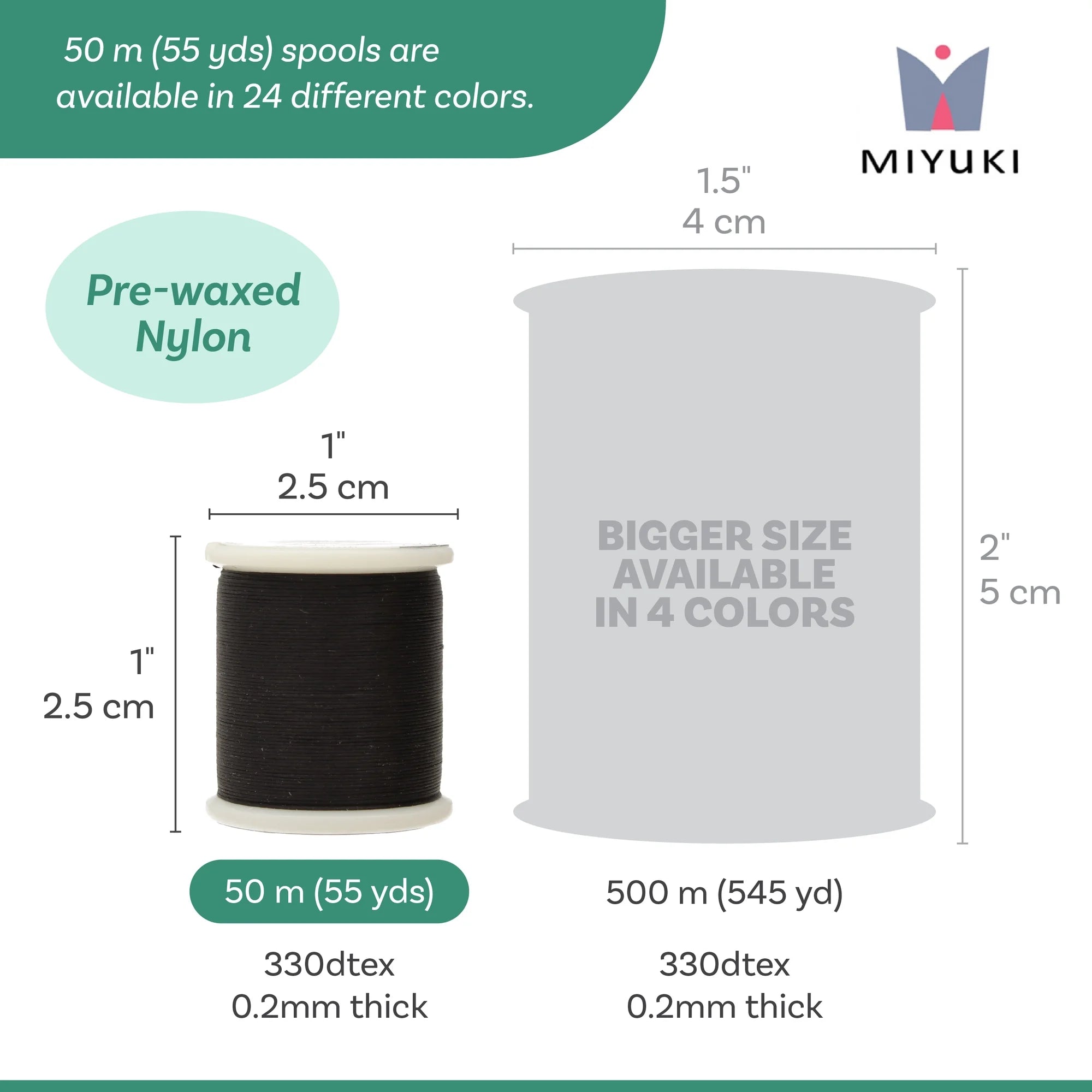 Miyuki Beading Thread – Black | 55 Yard Spool