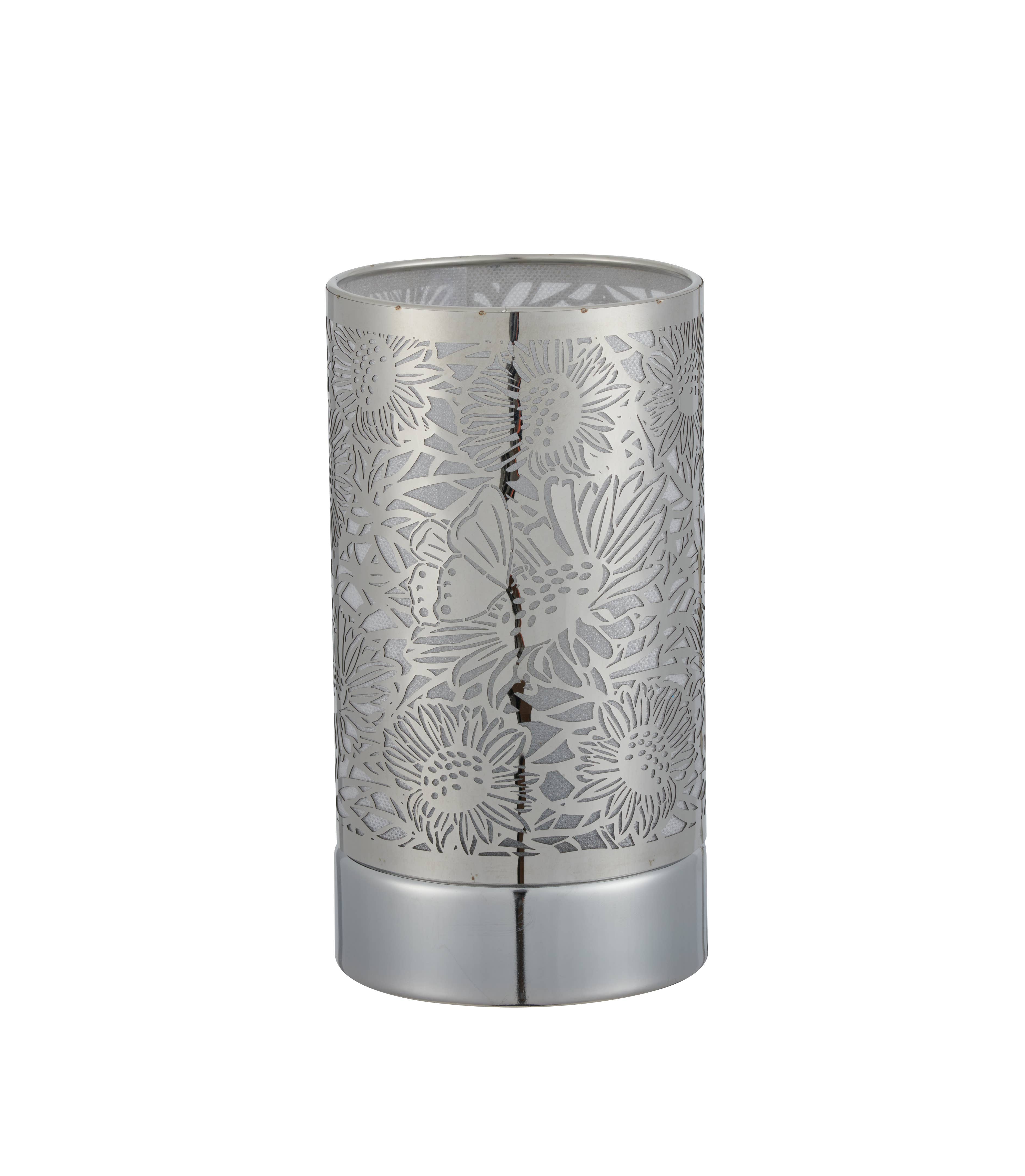 Silver Sunflower Touch Lamp & Wax Warmer | 7” Fragrance Oil Burner