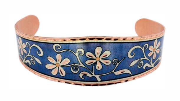 Blue Floral Design Bracelet
