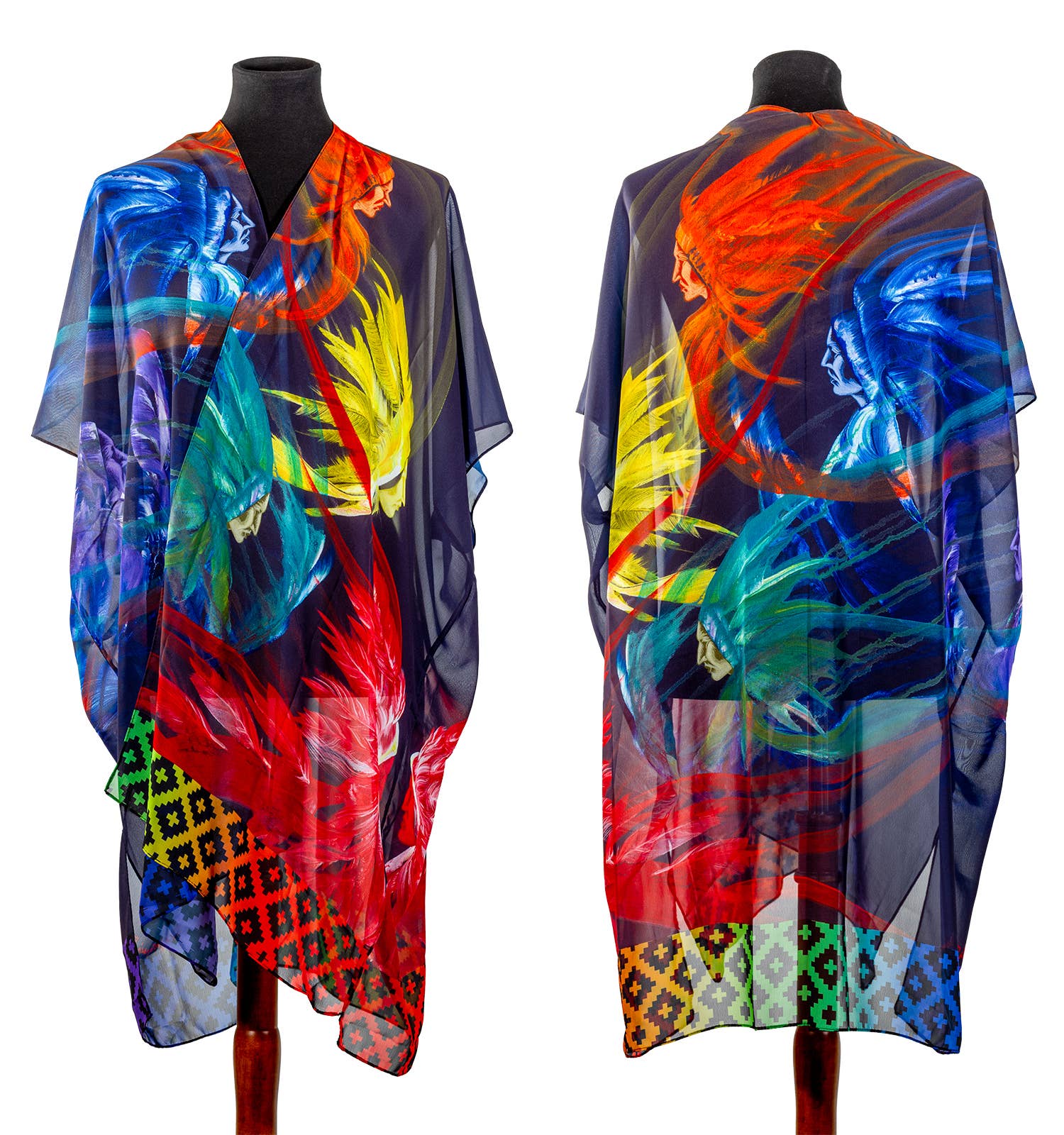 Rainbow Warriors | Native American Art Shawl Wrap by Traci Rabbit