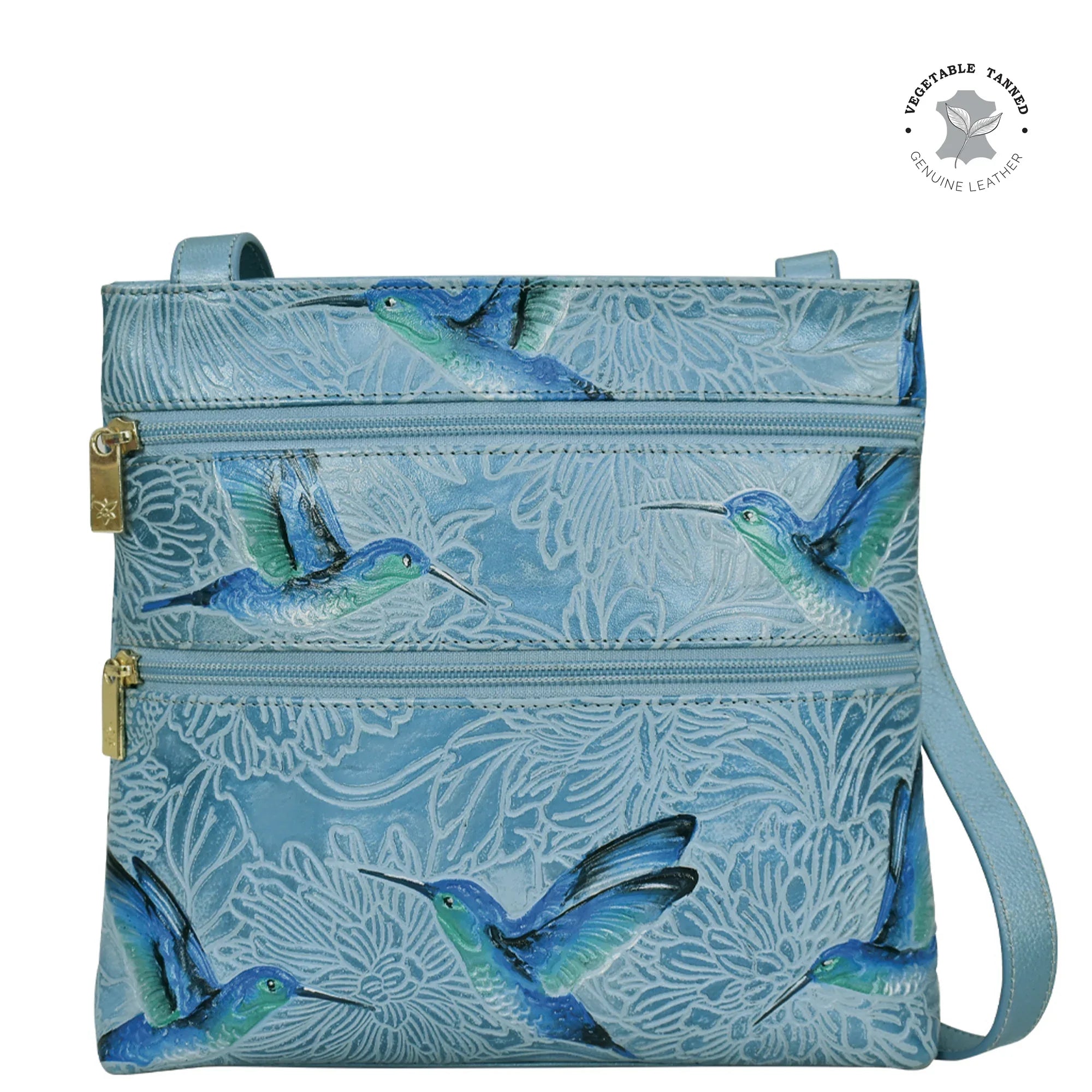 Medium Crossbody Bag with Zip – Hummingbird Blue