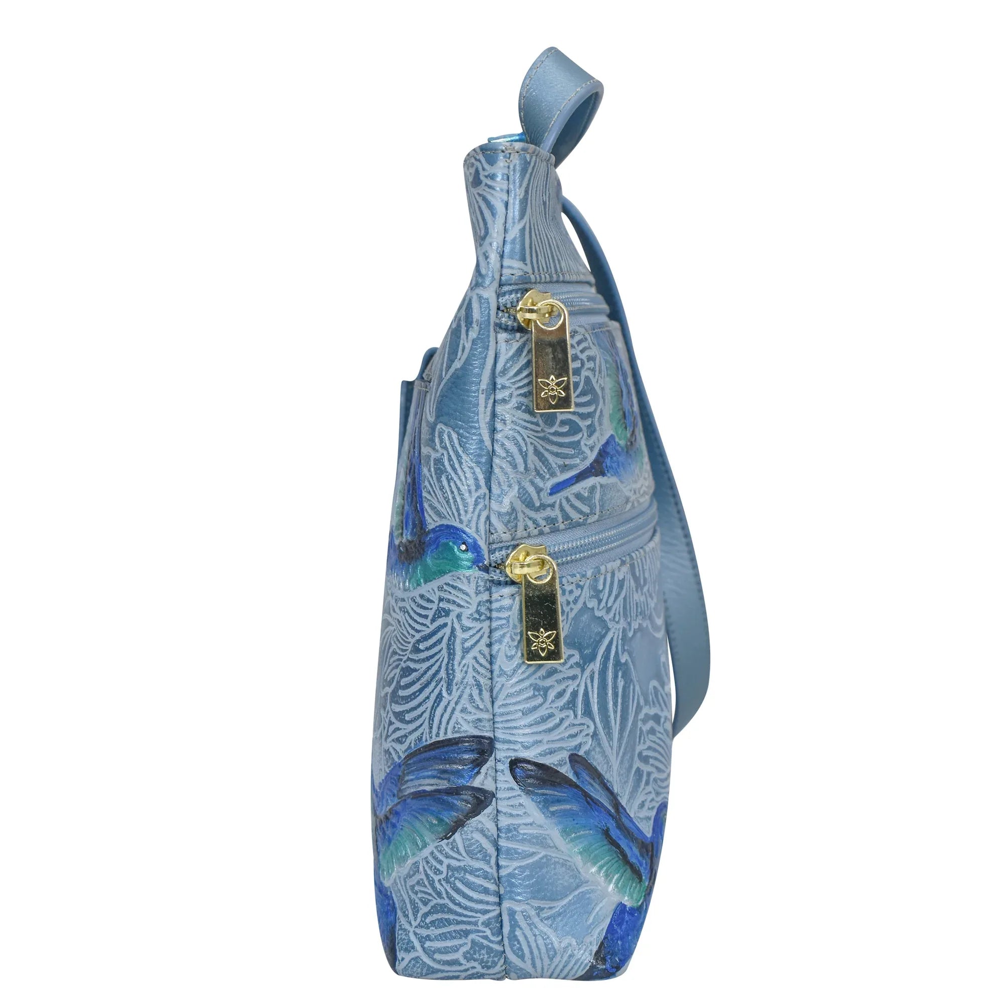Medium Crossbody Bag with Zip – Hummingbird Blue