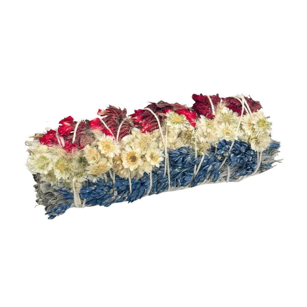 White Sage Smudge Stick - Red, White + Blue - Sinvata