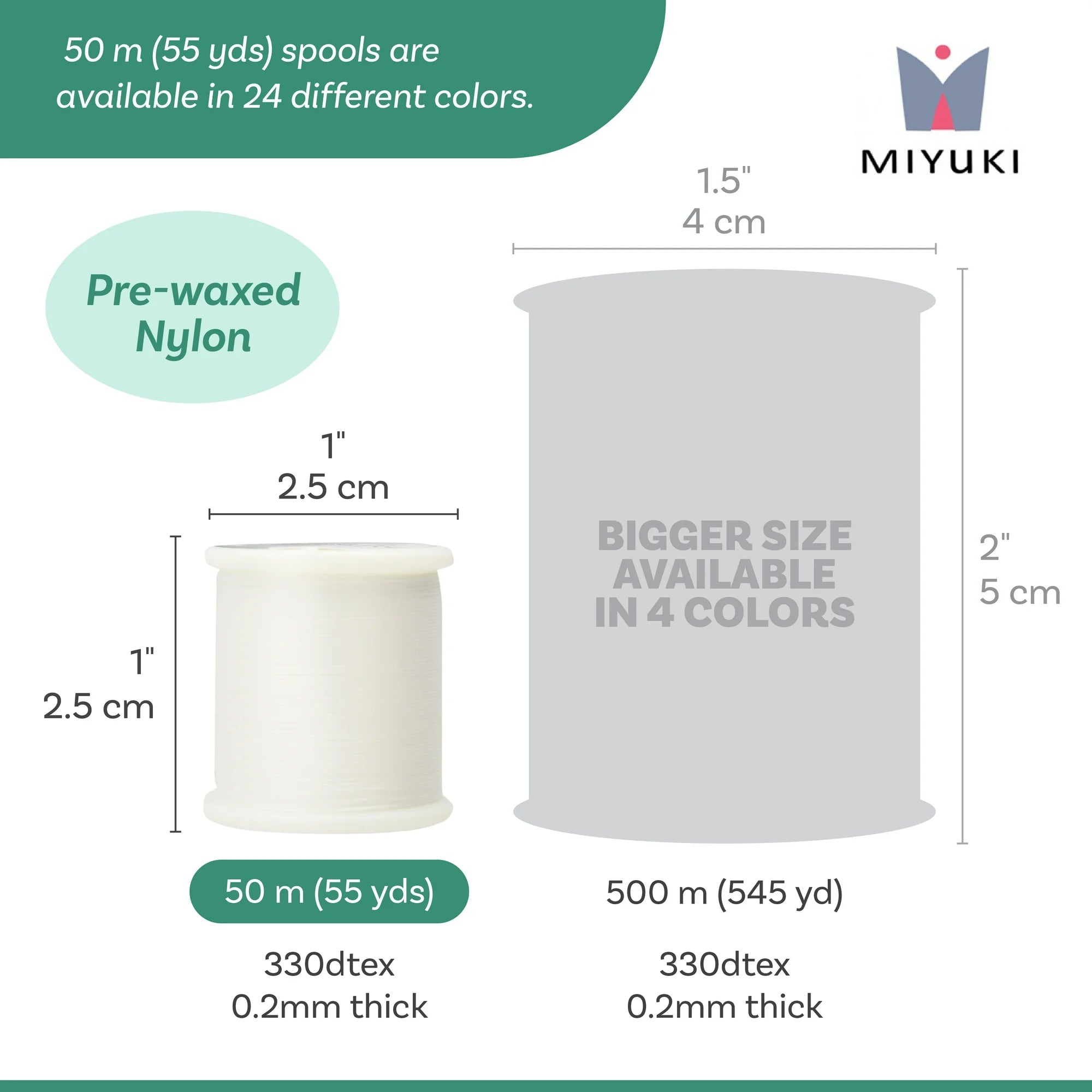 Miyuki Beading Thread – White | 55 Yard Spool