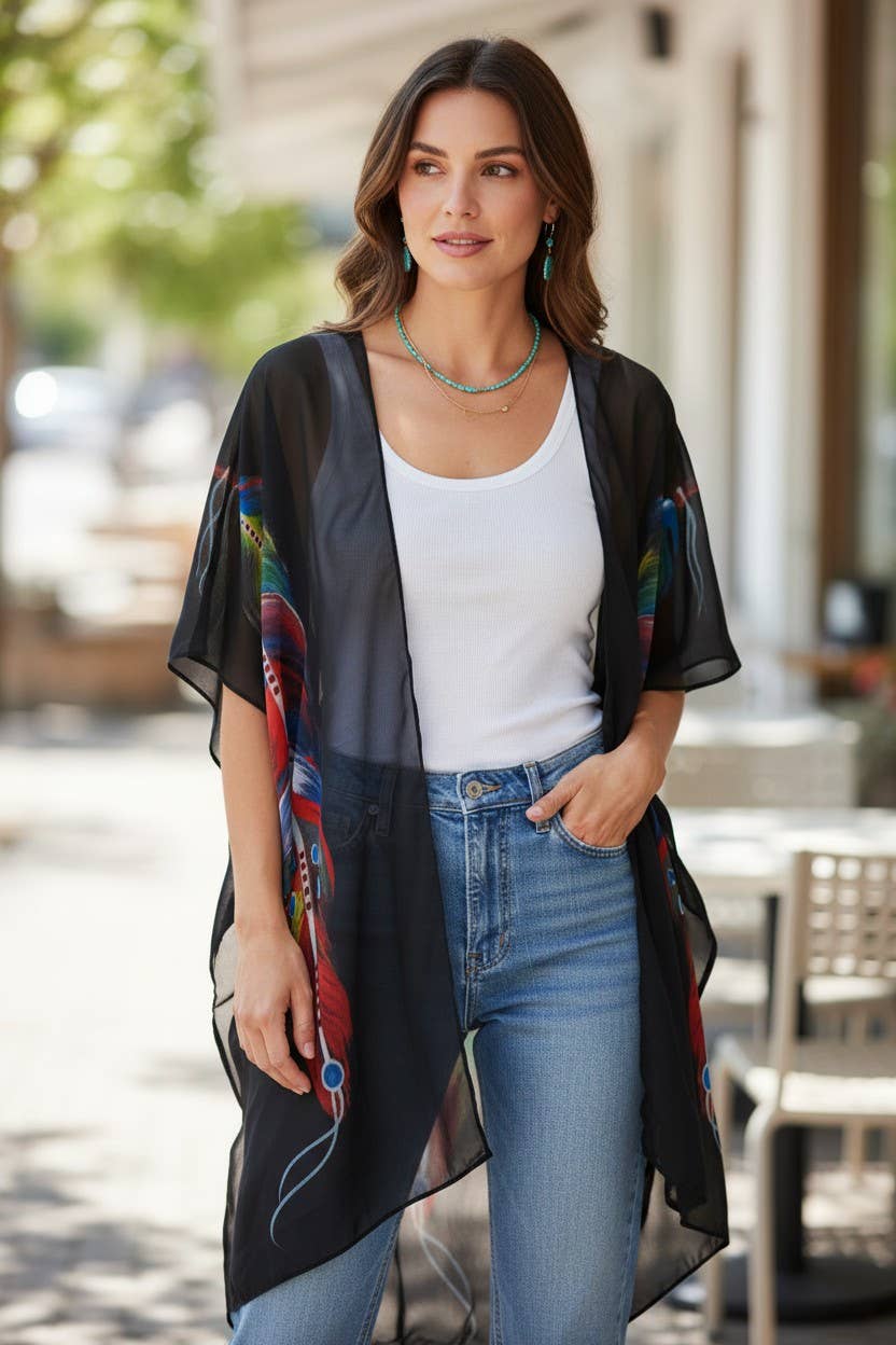 Feather of Many Colors Shawl Wrap