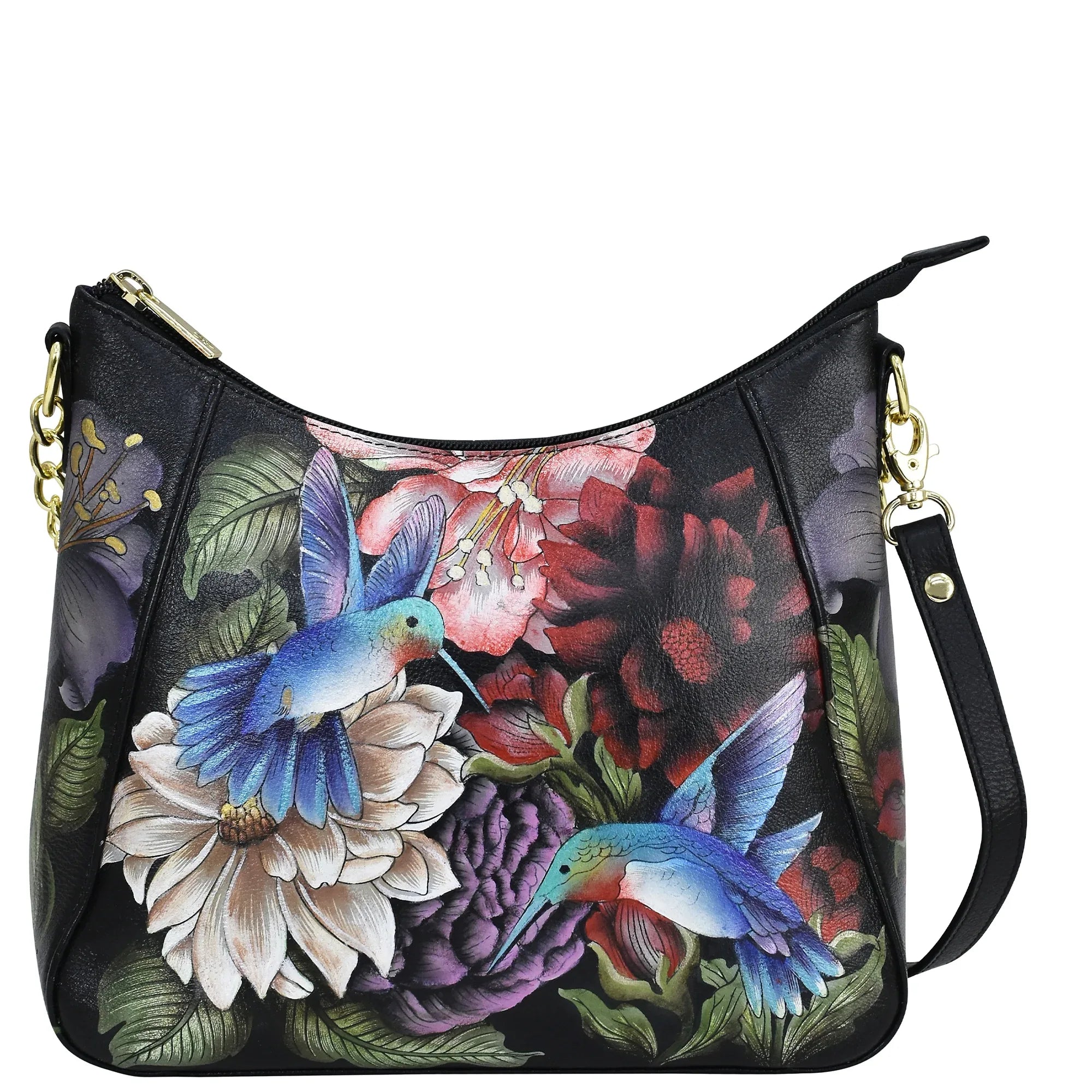 Zip-Top Shoulder Hobo Bag – Hummingbird Floral