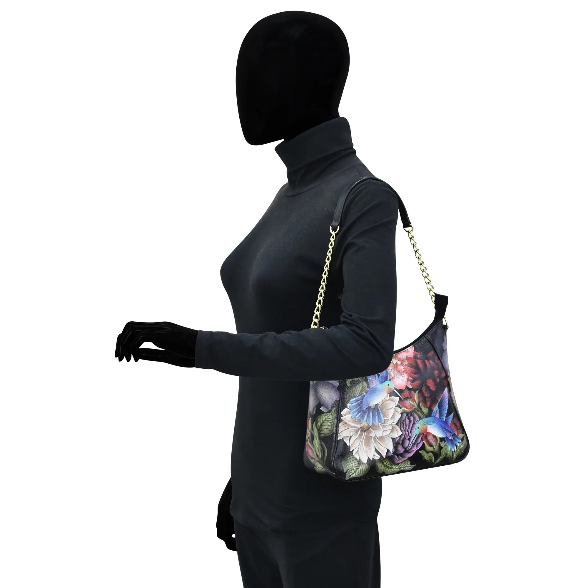 Zip-Top Shoulder Hobo Bag – Hummingbird Floral
