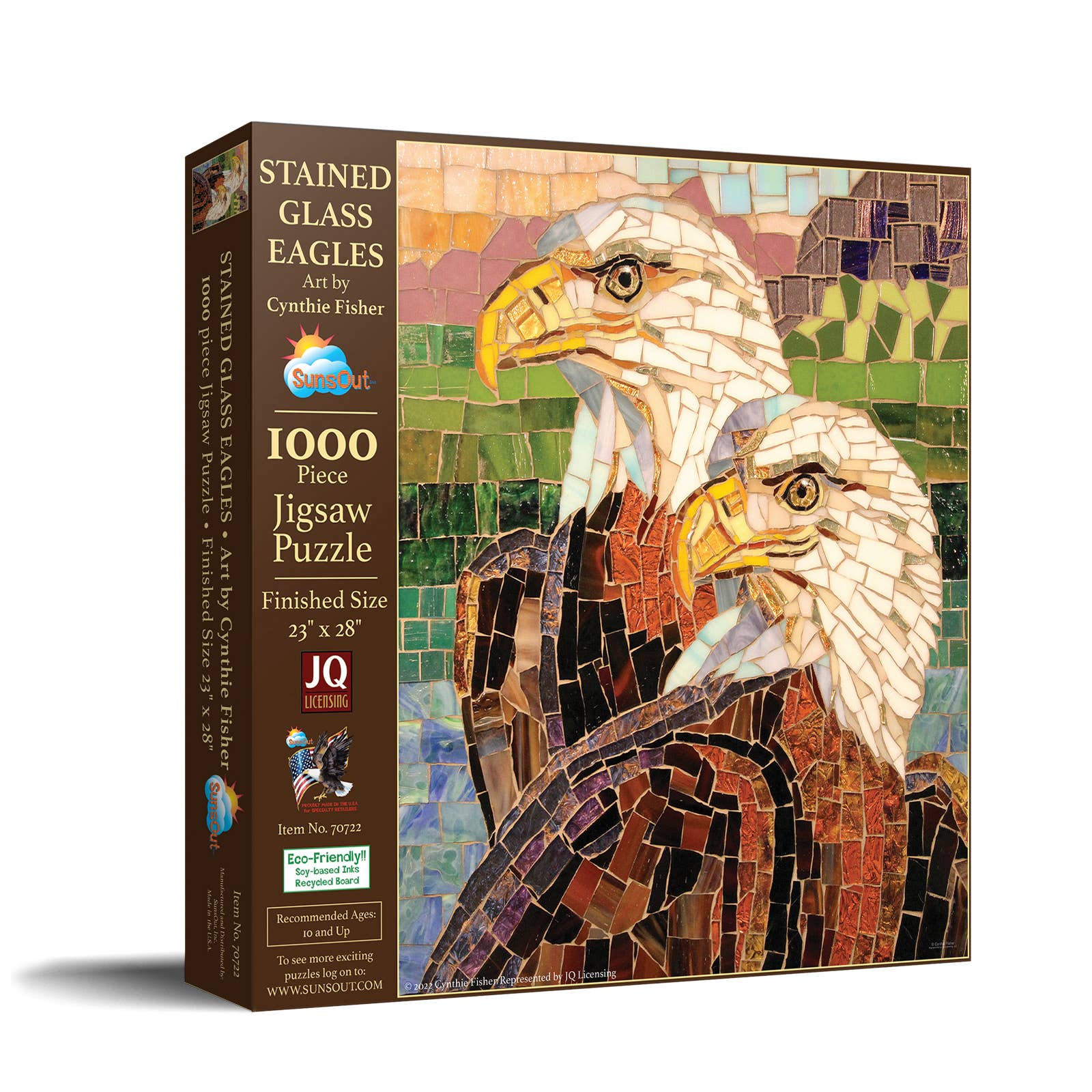 SunsOut - 0394 Stained Glass Eagles 1000 pc Puzzle: 23x28