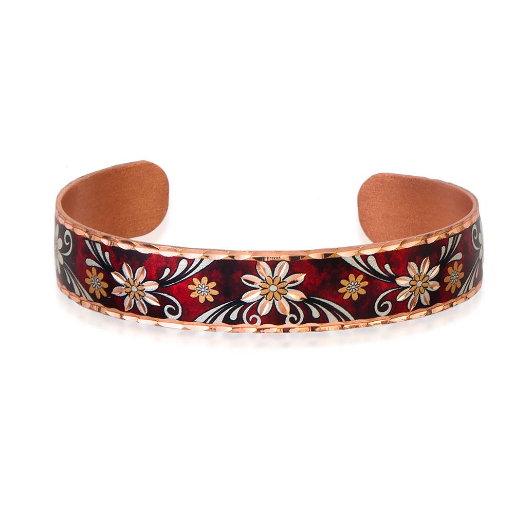 Red flower Thinner Narrow Design Bracelet