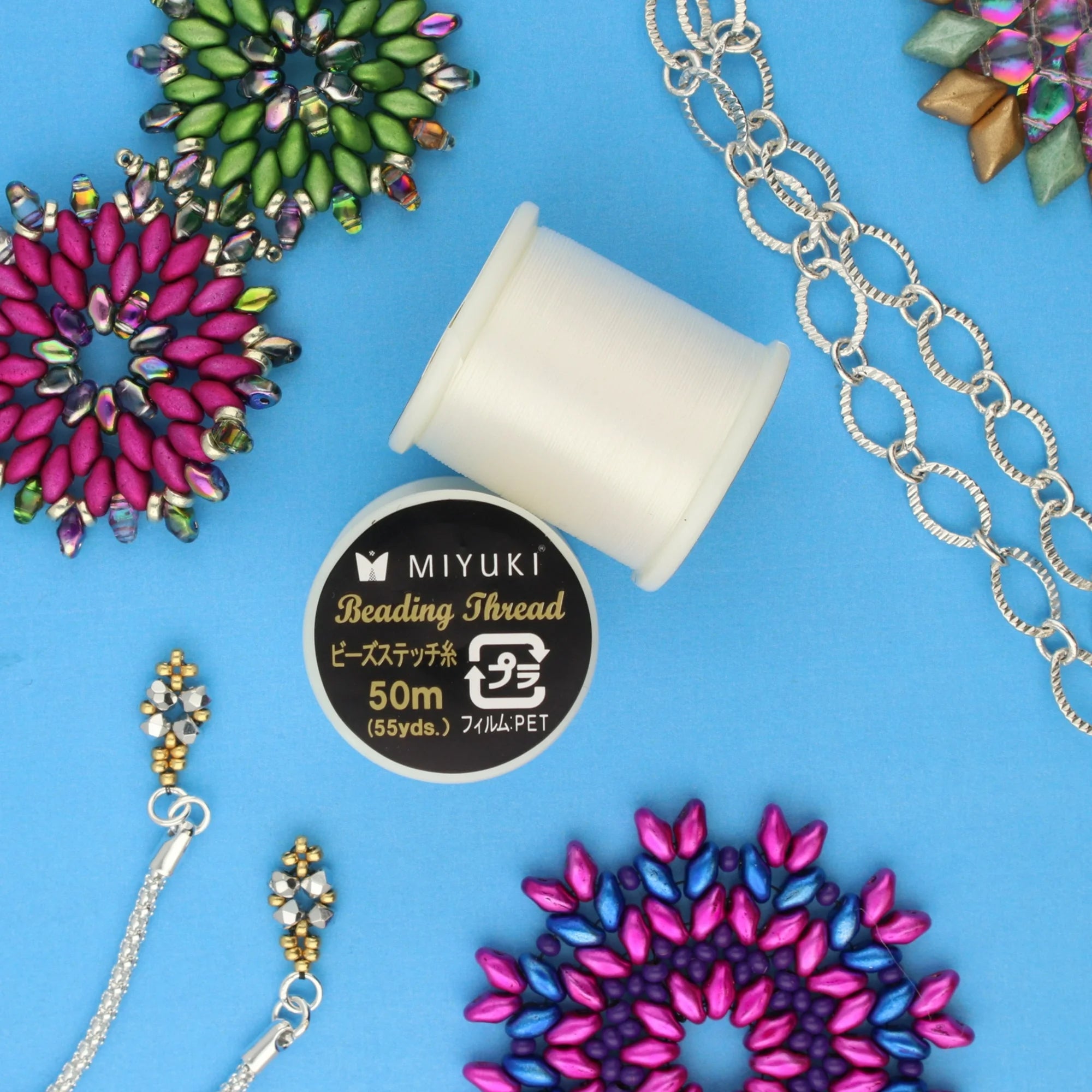 Miyuki Beading Thread – White | 55 Yard Spool