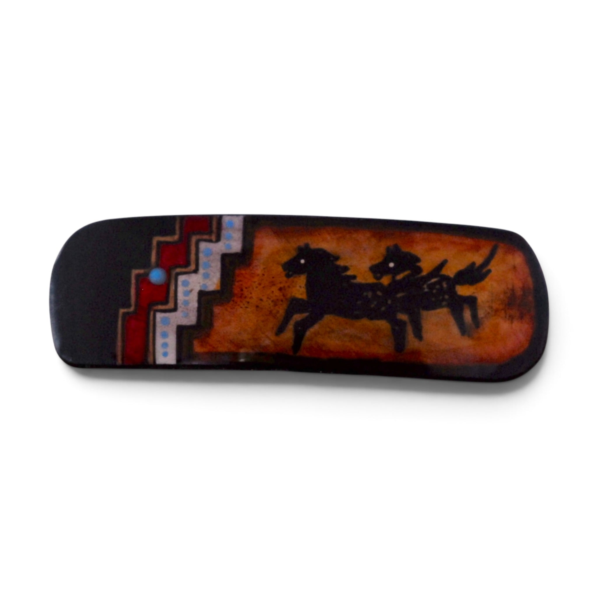 Antler Rectangle Barrette - GOLD