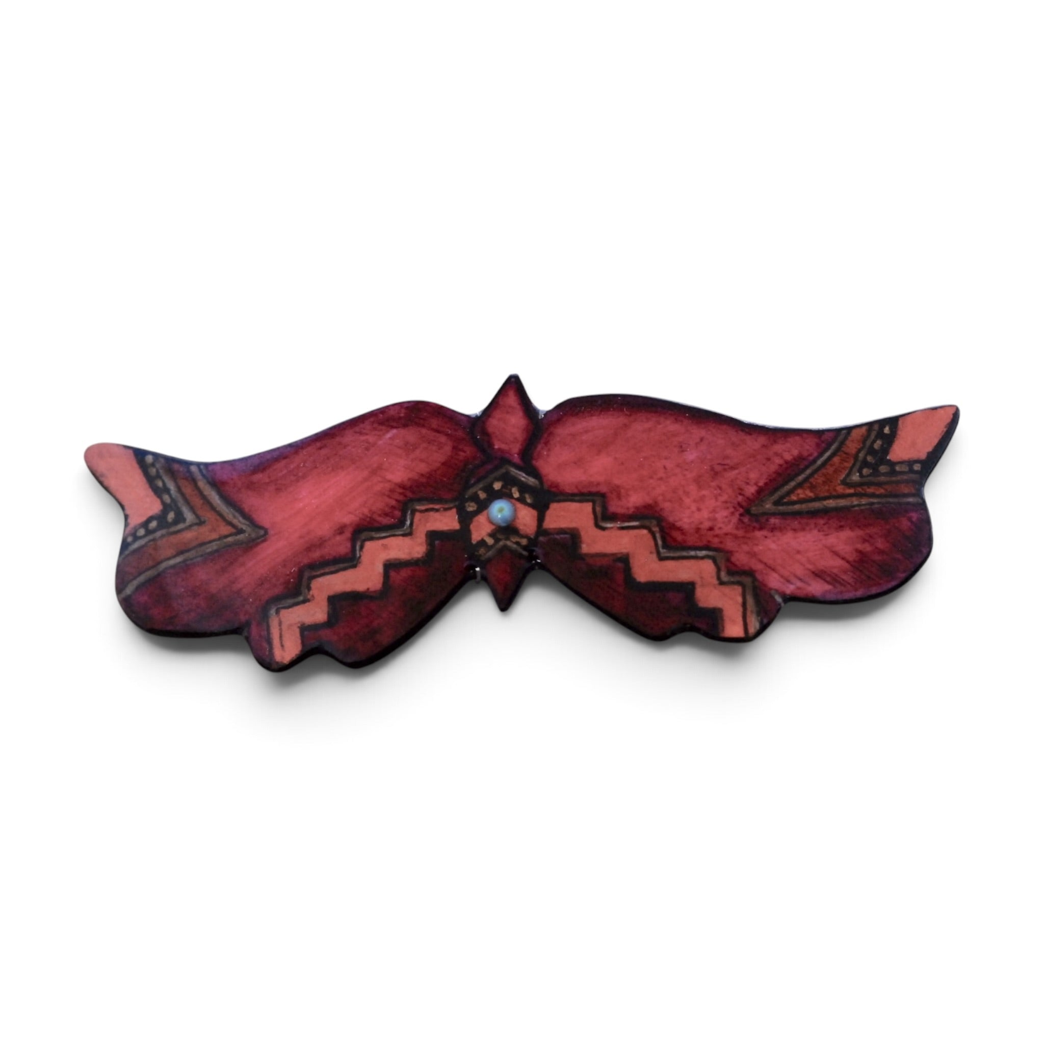 Antler Butterfly Barrette - Red