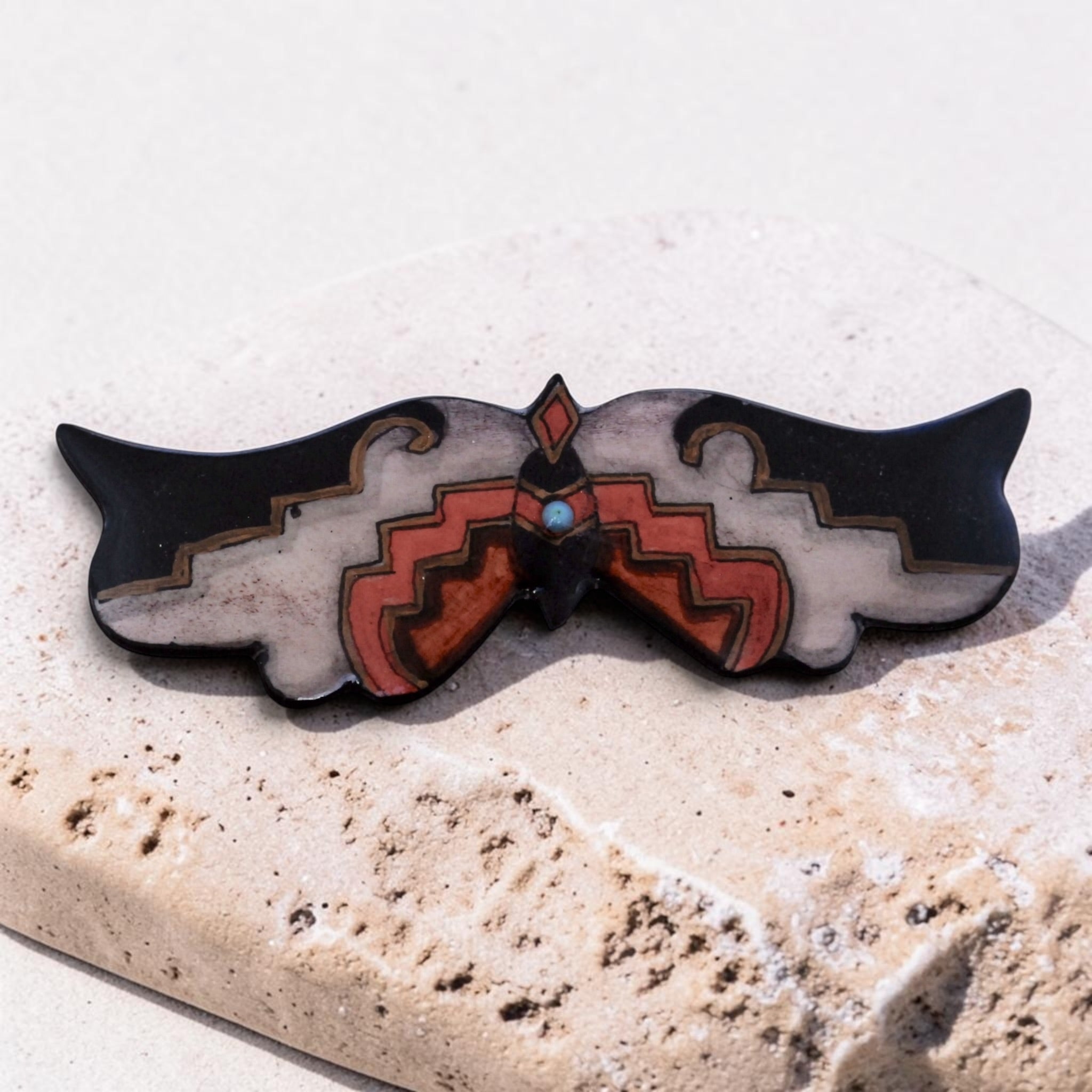 Antler Butterfly Barrette - Black