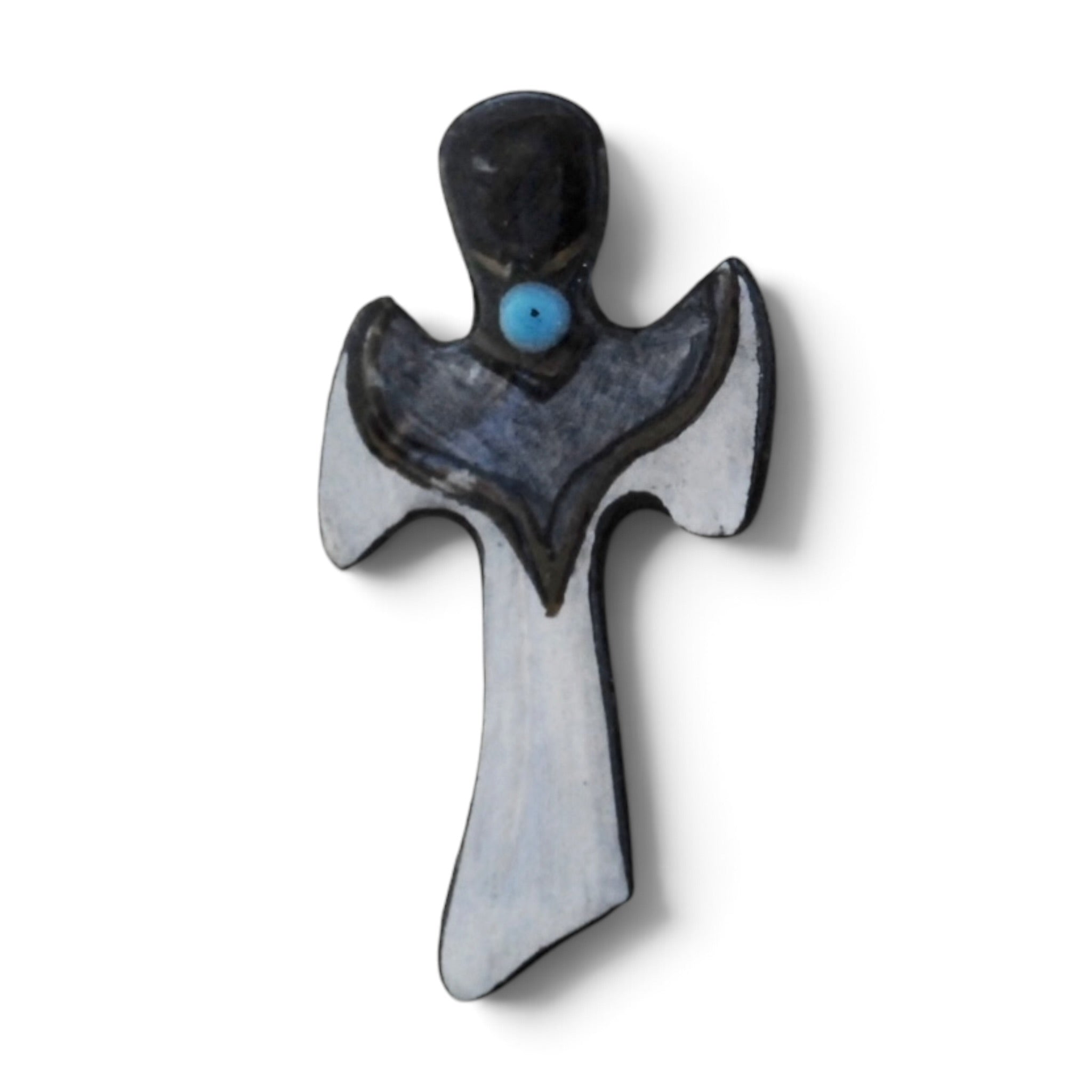 Antler Cross Pin - Grey