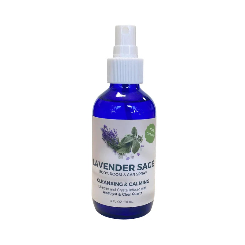Lavender Sage Cleansing Spray – Crystal Infused