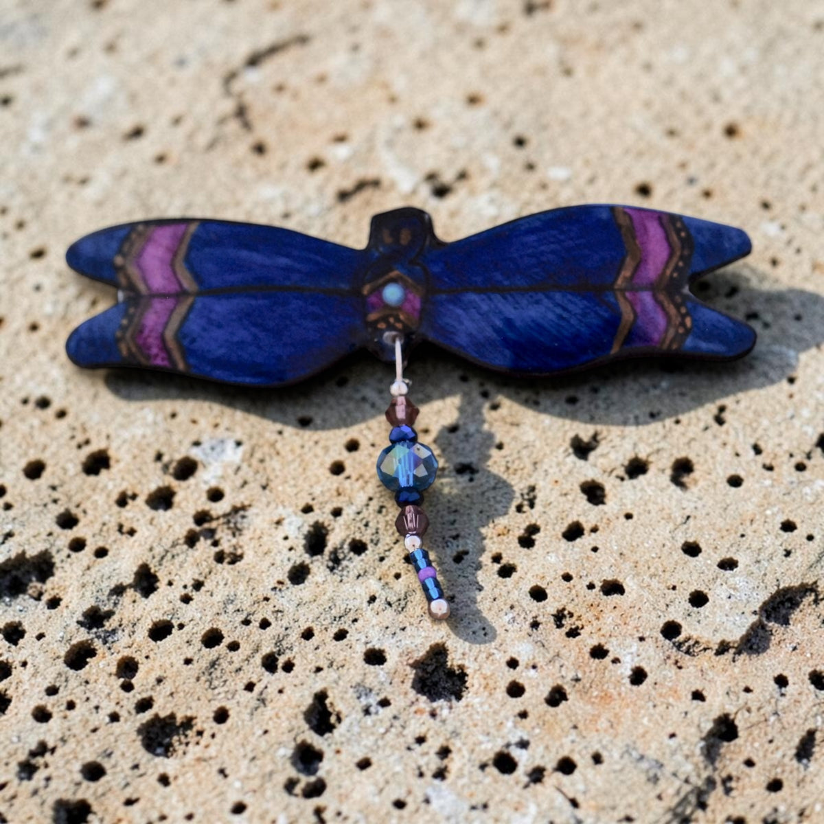 Antler Dragonfly Barrette - Blue