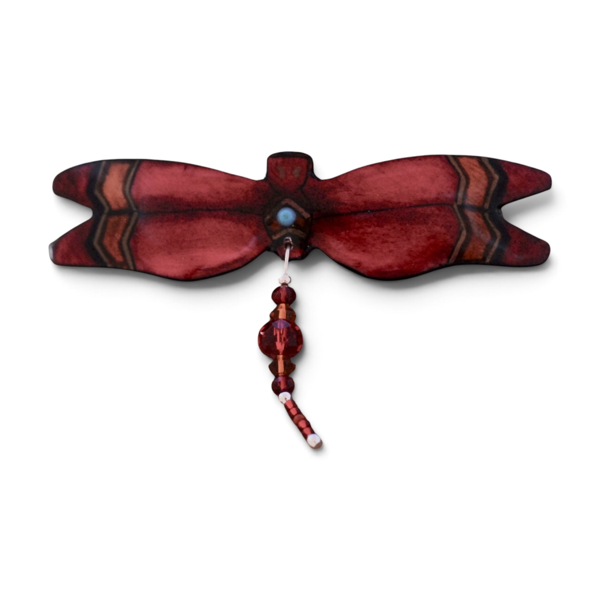 Antler Dragonfly Barrette - Red