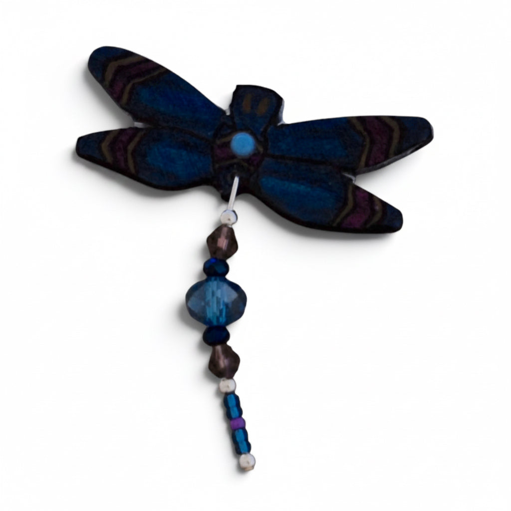 Antler Dragonfly Pin - Blue