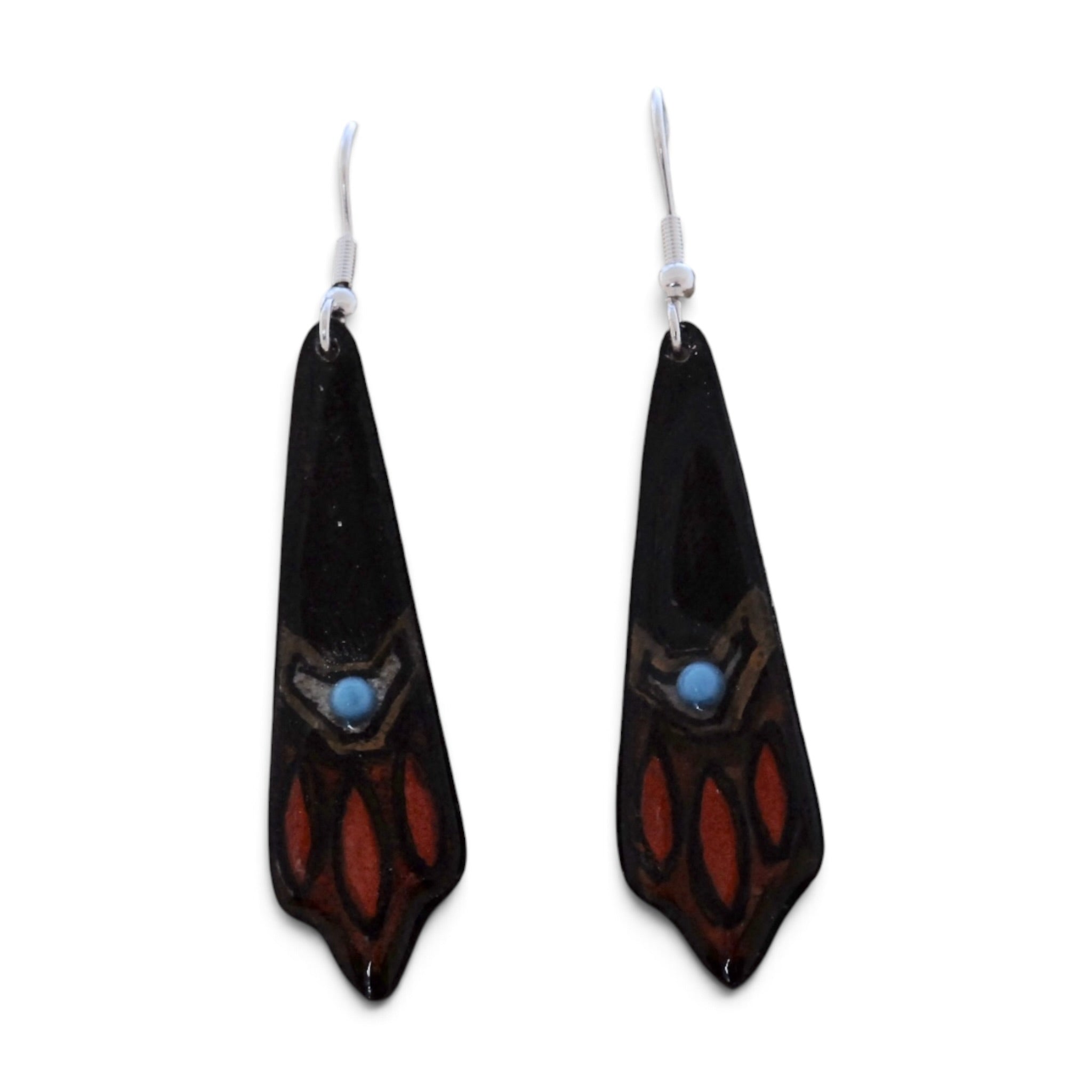 Antler Filigree Earrings - Black