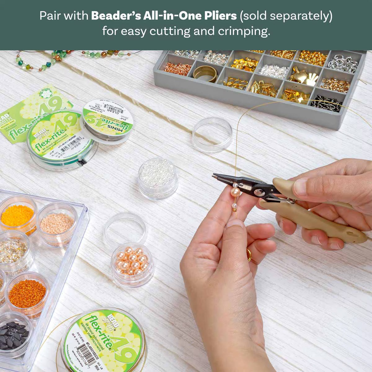Flex-Rite 49-Strand Beading Wire – .018” Clear | 30 Ft Spool