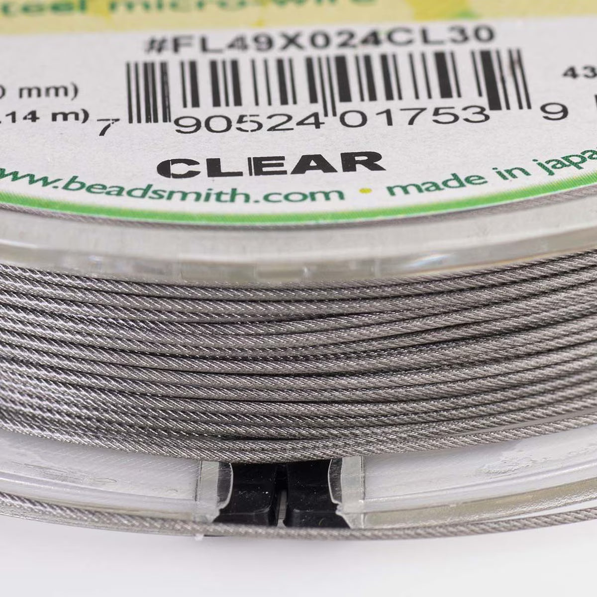 Flex-Rite 49-Strand Beading Wire – .024” Clear | 30 Ft Spool