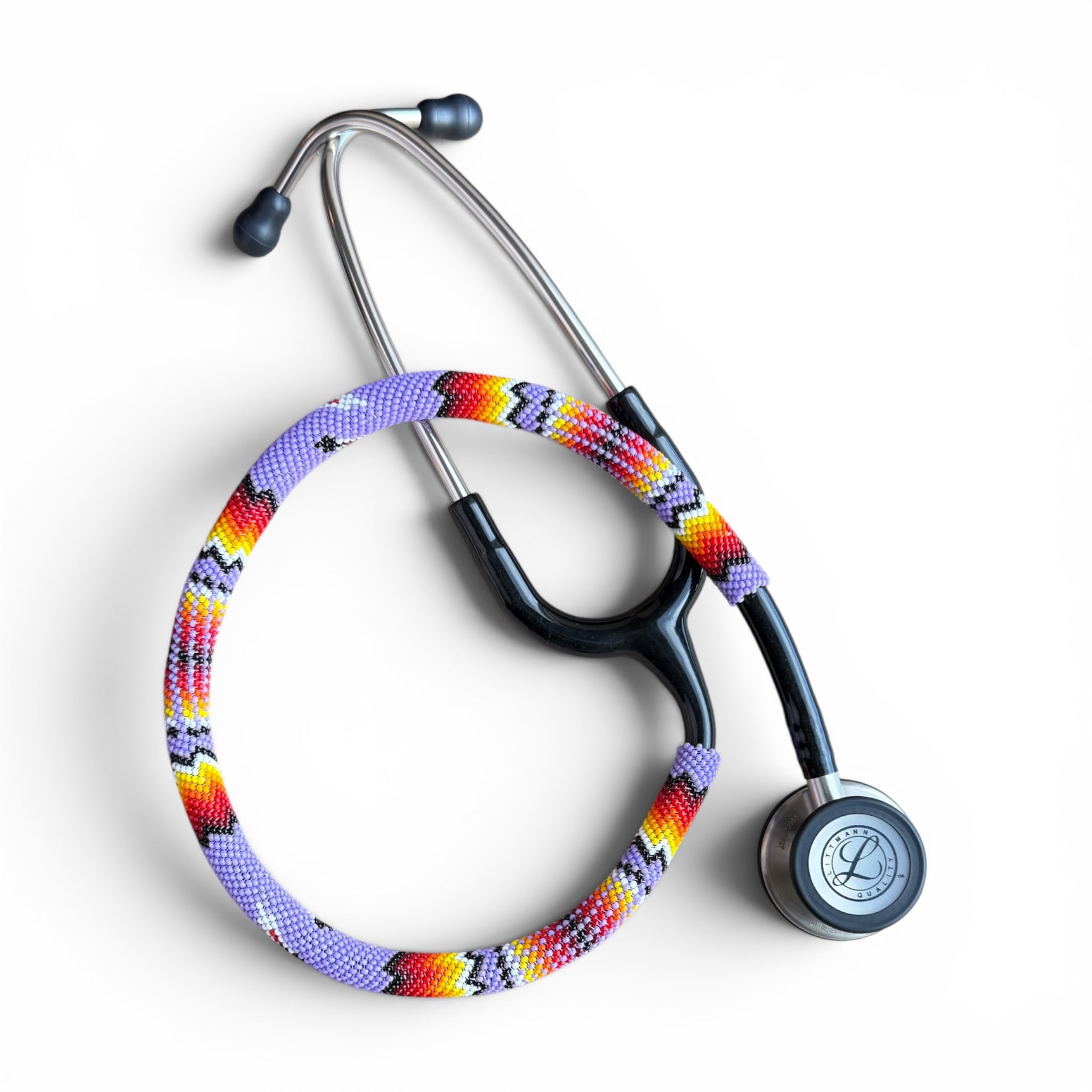 Navajo Beaded Littmann Classic III Stethoscope – Purple Feather Design