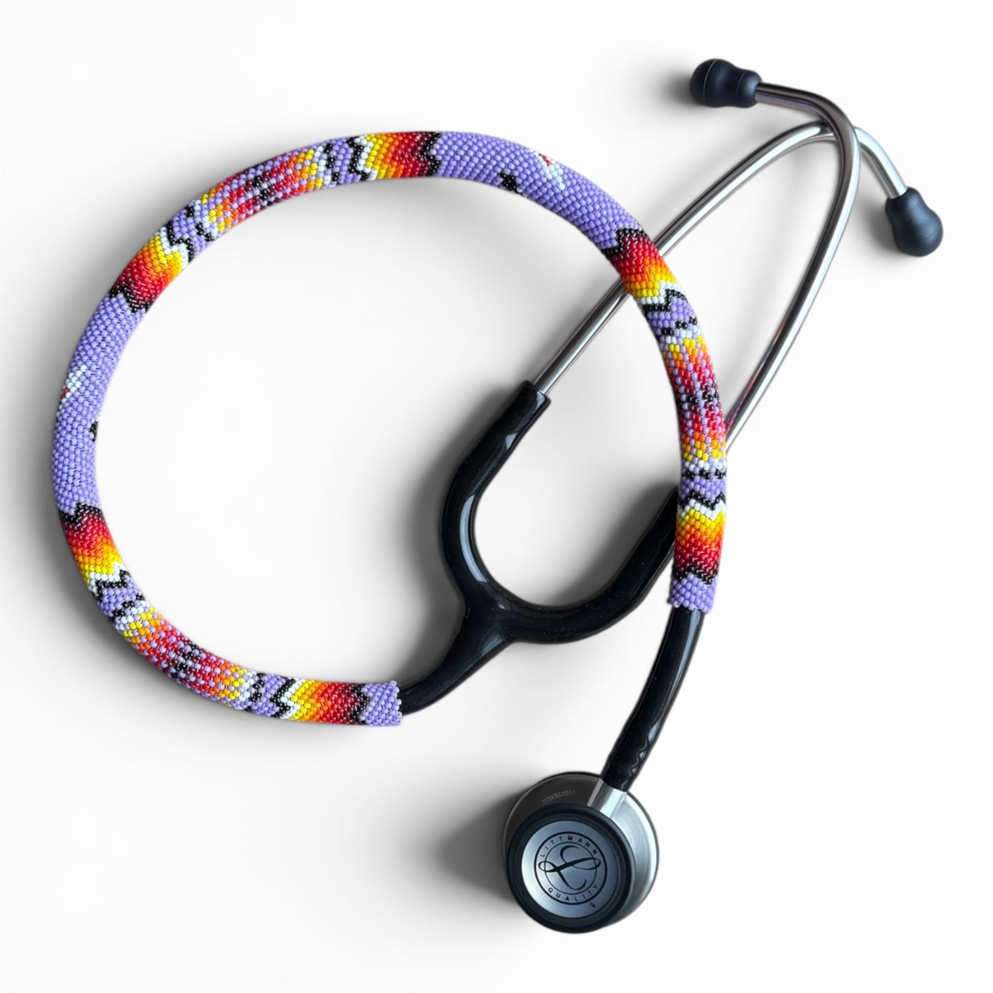 Navajo Beaded Littmann Classic III Stethoscope – Purple Feather Design