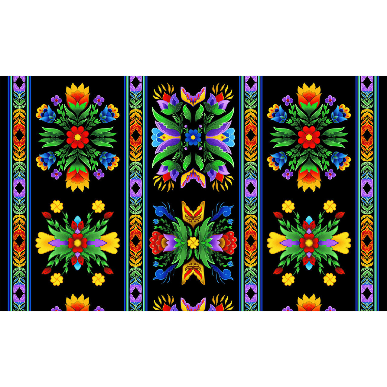 Regalia Large Scale Stripe Black Southwest Cotton Fabric | Ribbon Skirt Fabric | 1/2 Yard
