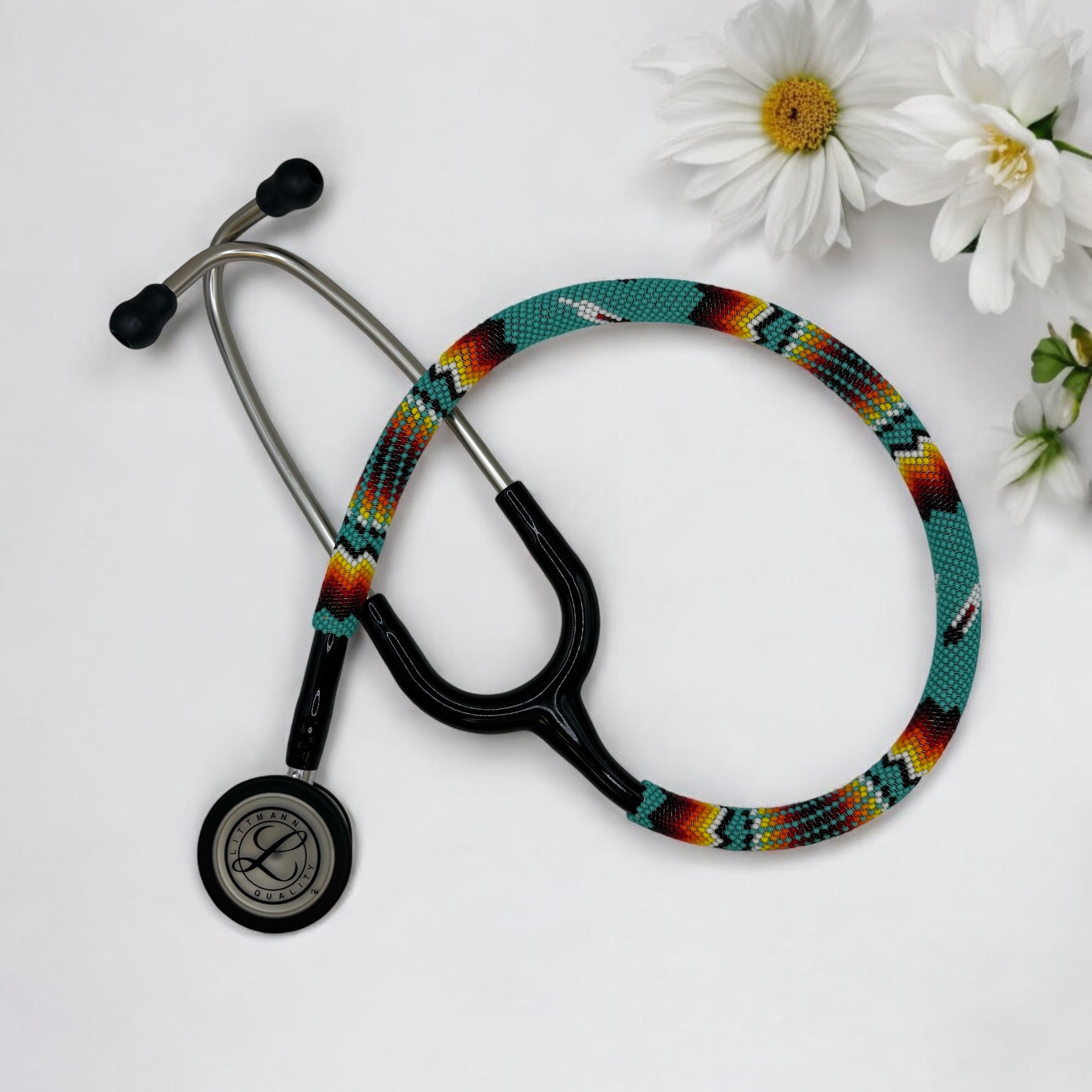 Beaded Stethoscope Littmann Classic III Turq