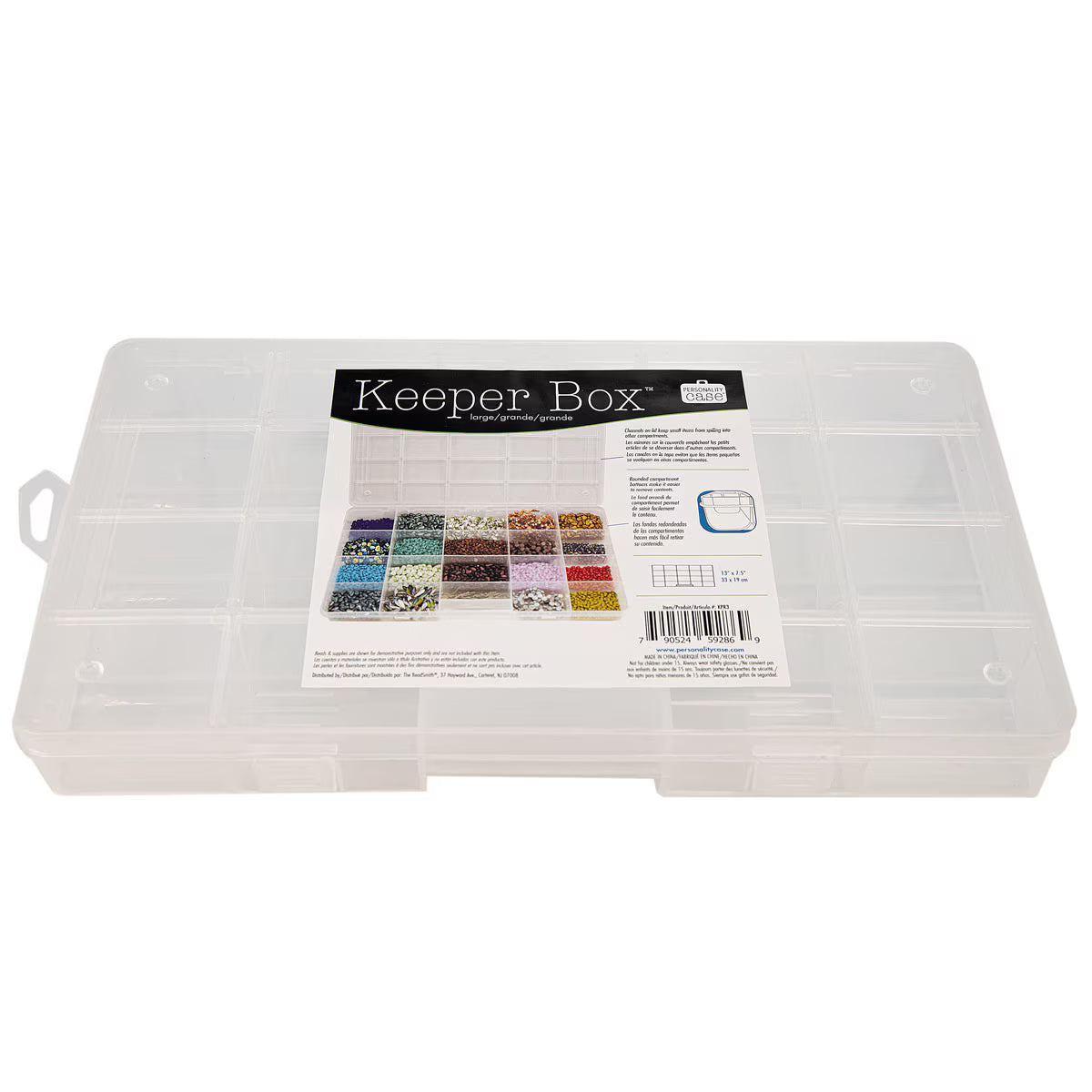 Large Bead Keeper Storage Box – 20 Compartments | 13” x 7.5”