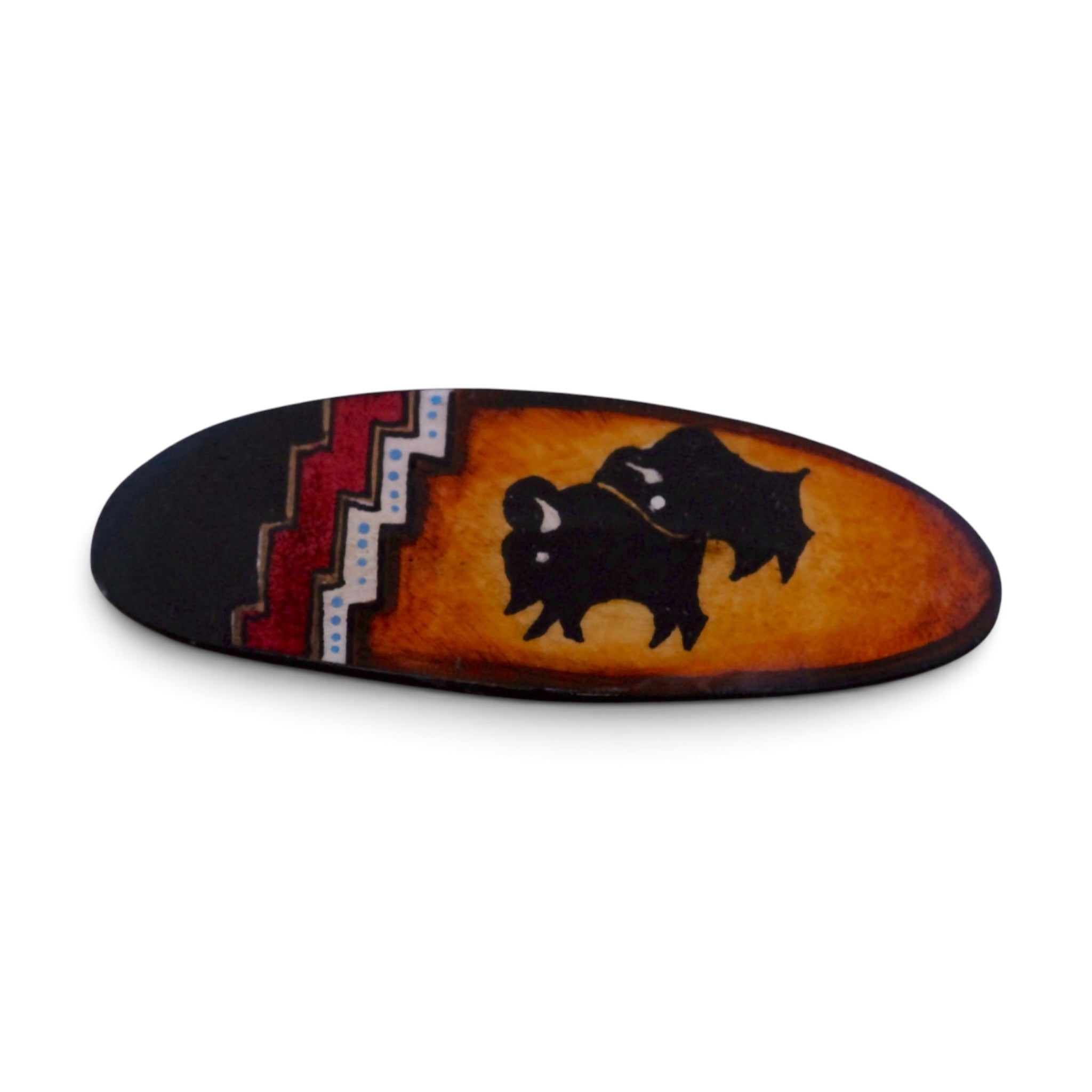 Antler Large Oval Barrette - Gold