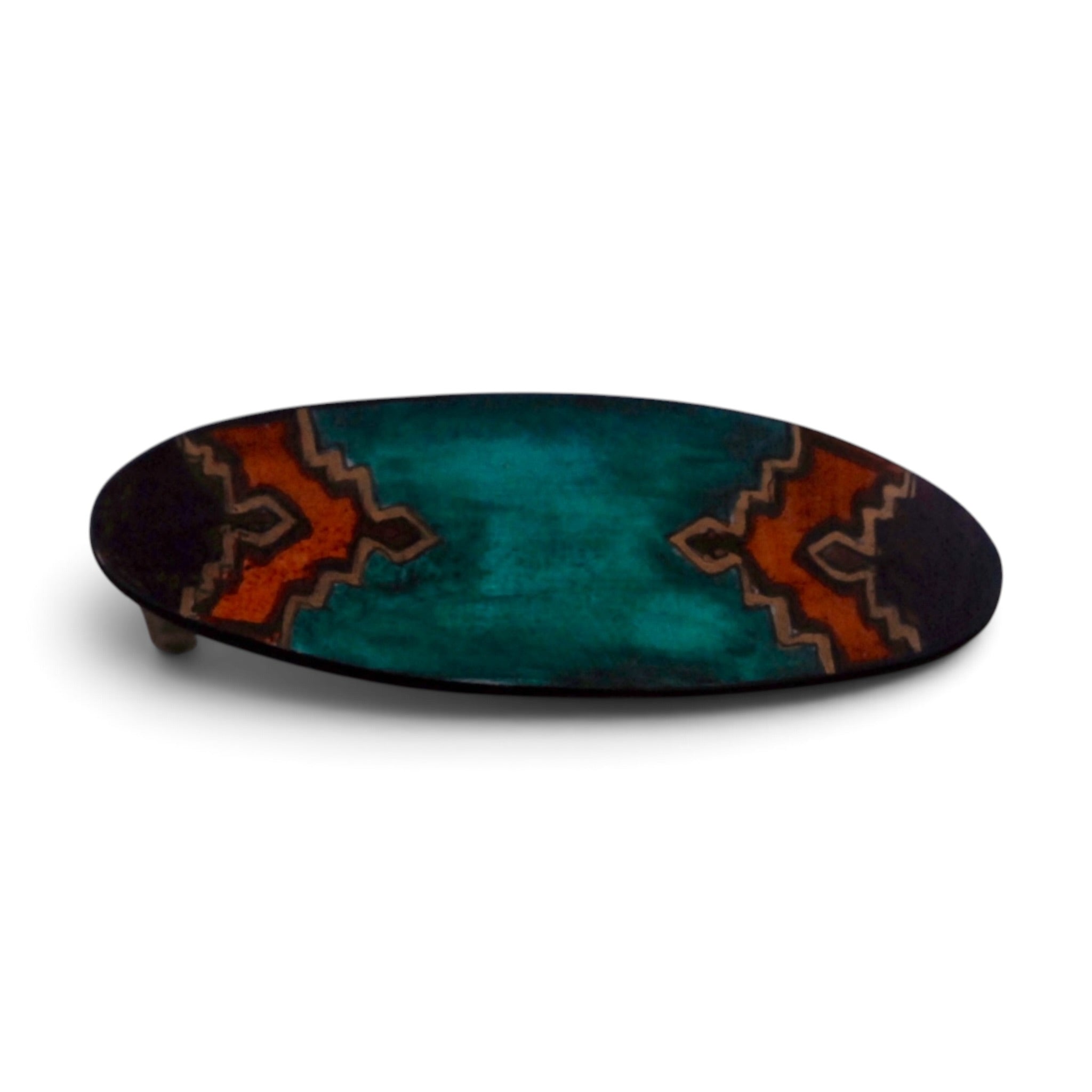 Antler Small Oval Barrette - Teal