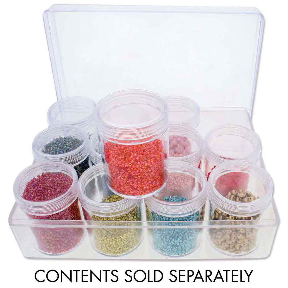 Clear Bead Storage Box with 24 Containers | 9.5” x 6.4” x 1”