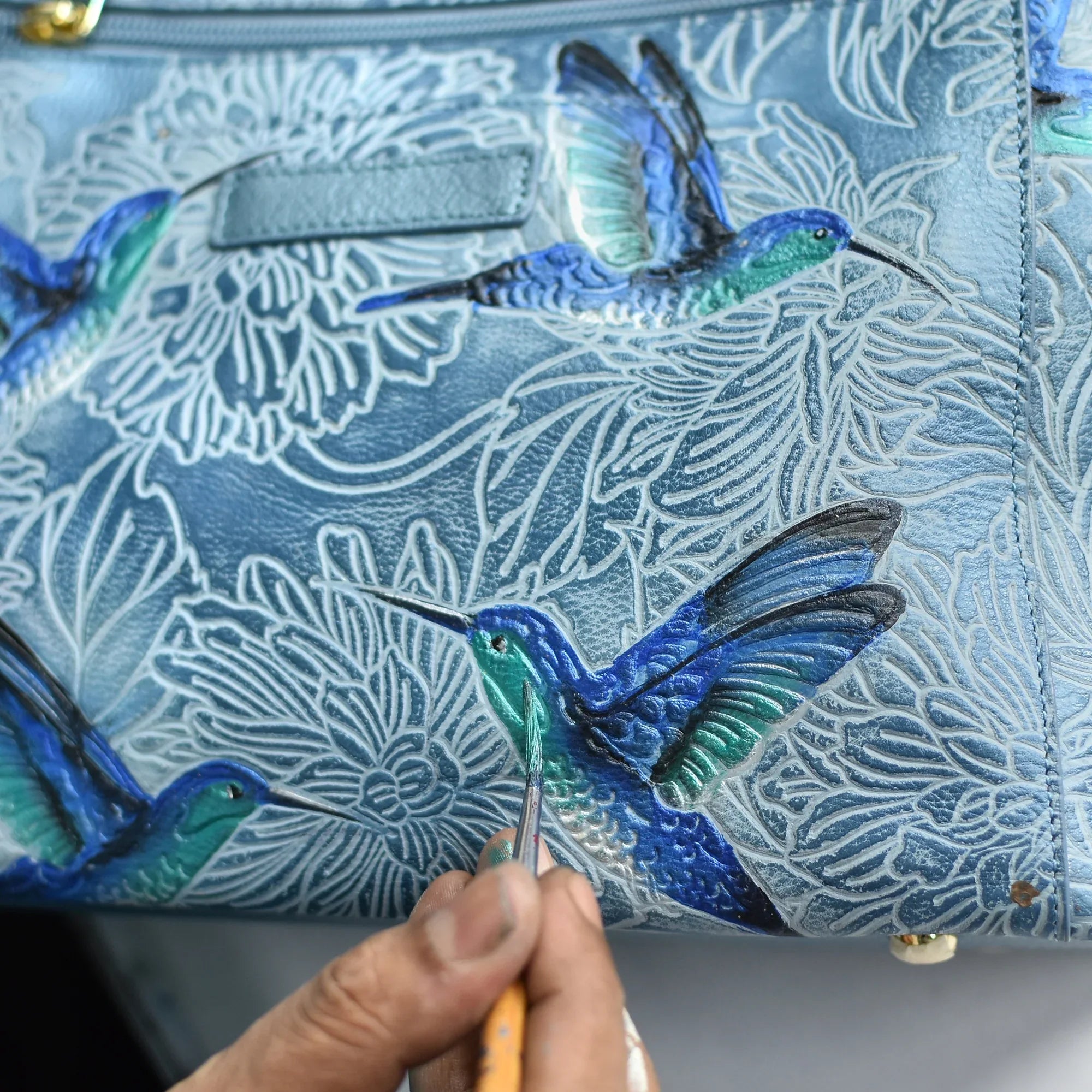 Medium Crossbody Bag with Zip – Hummingbird Blue