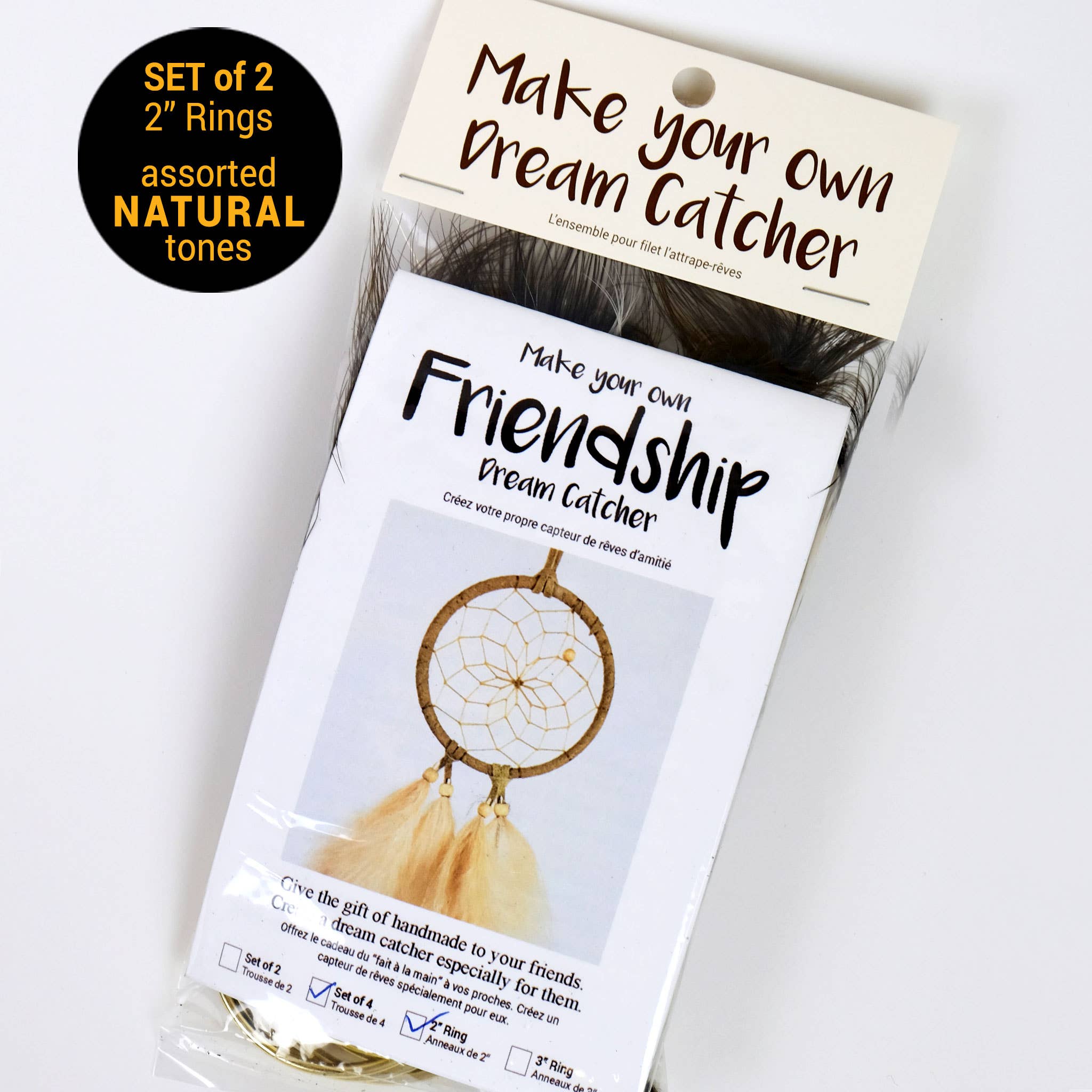 Friendship Dream Catcher Kit – Natural | 2” Rings | Makes 2 Dream Catchers