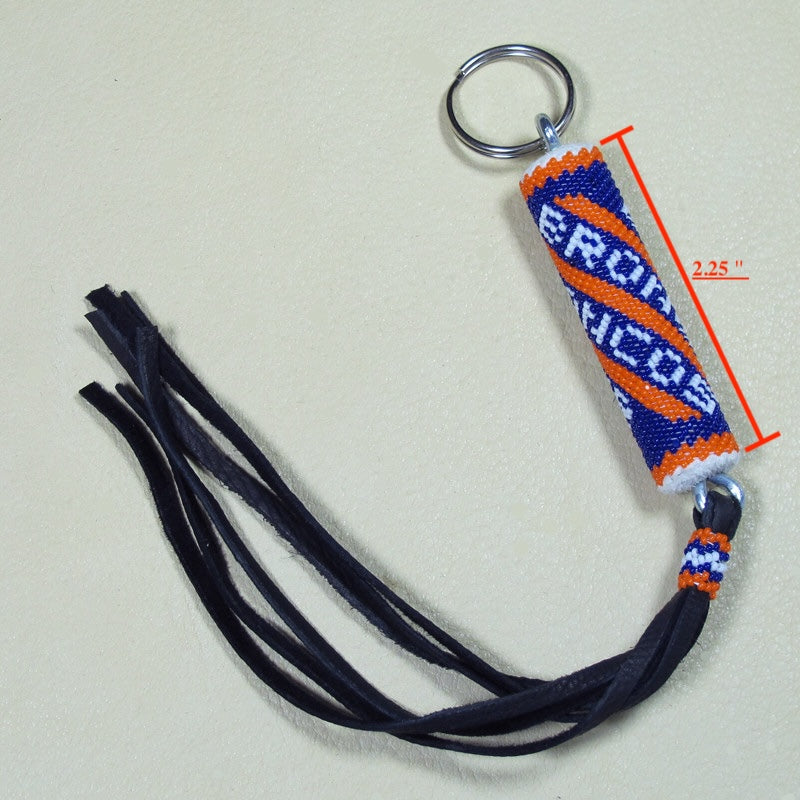 Broncos Beaded Keychain