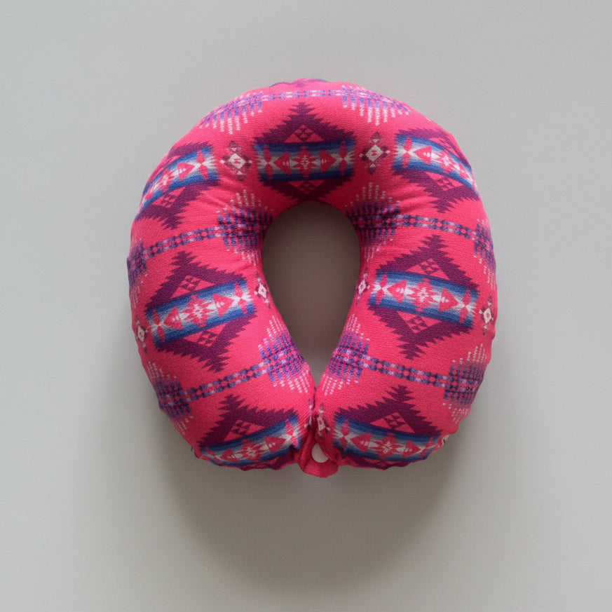 Pink Southwestern Travel Pillow | Soft Neck Pillow