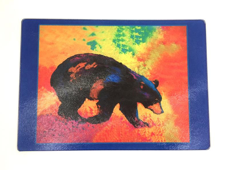 GP Originals - Watercolor Bear tempered glass cutting board/cheese board