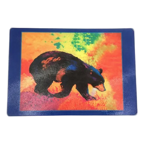 GP Originals - Watercolor Bear tempered glass cutting board/cheese board