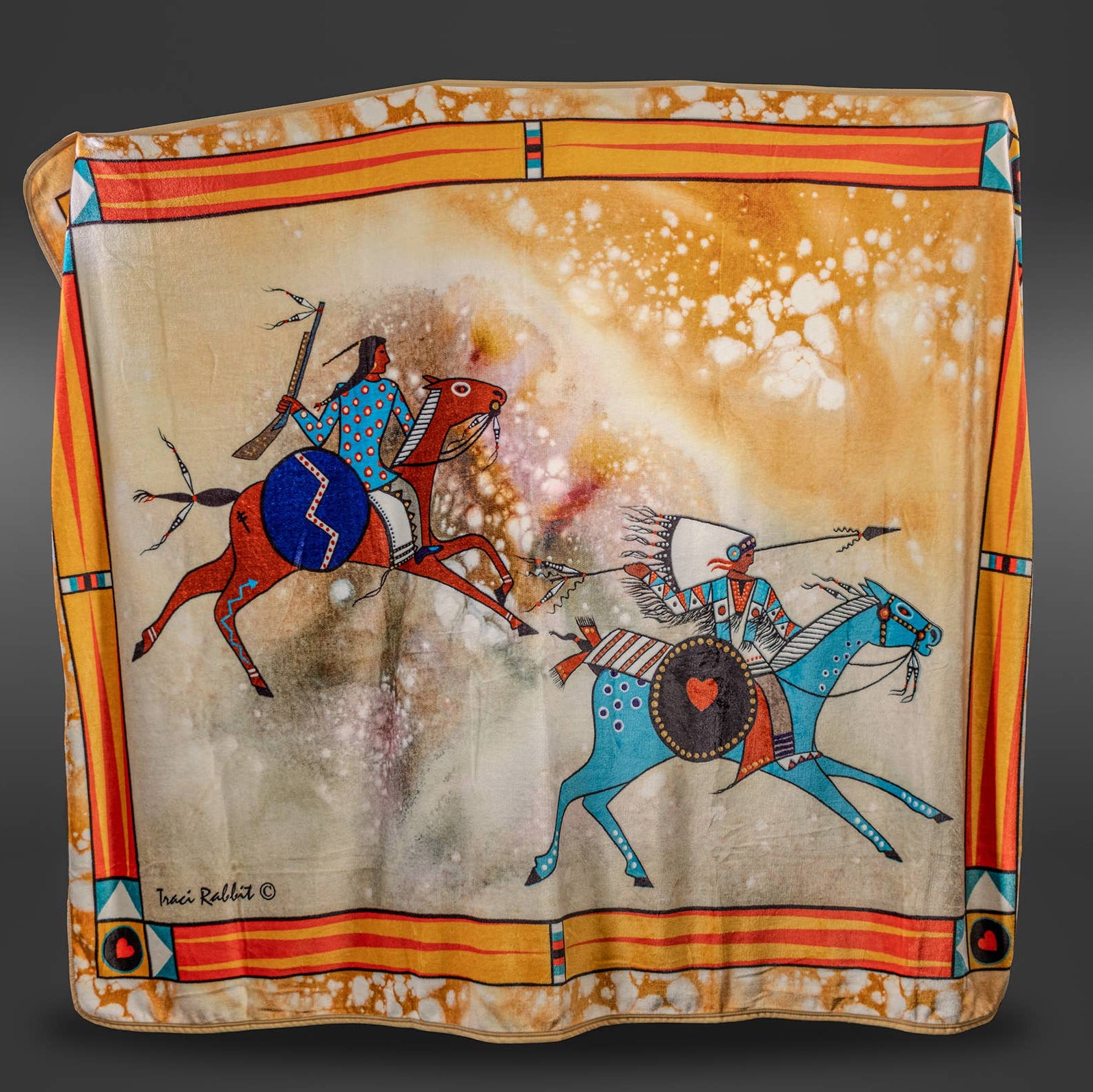 Legends We Ride | 60x80 Native American Art Fleece Blanket by Traci Rabbit