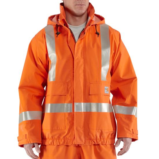 Carhartt 100447 - Flame-Resistant High Visibility Rain Jacket**