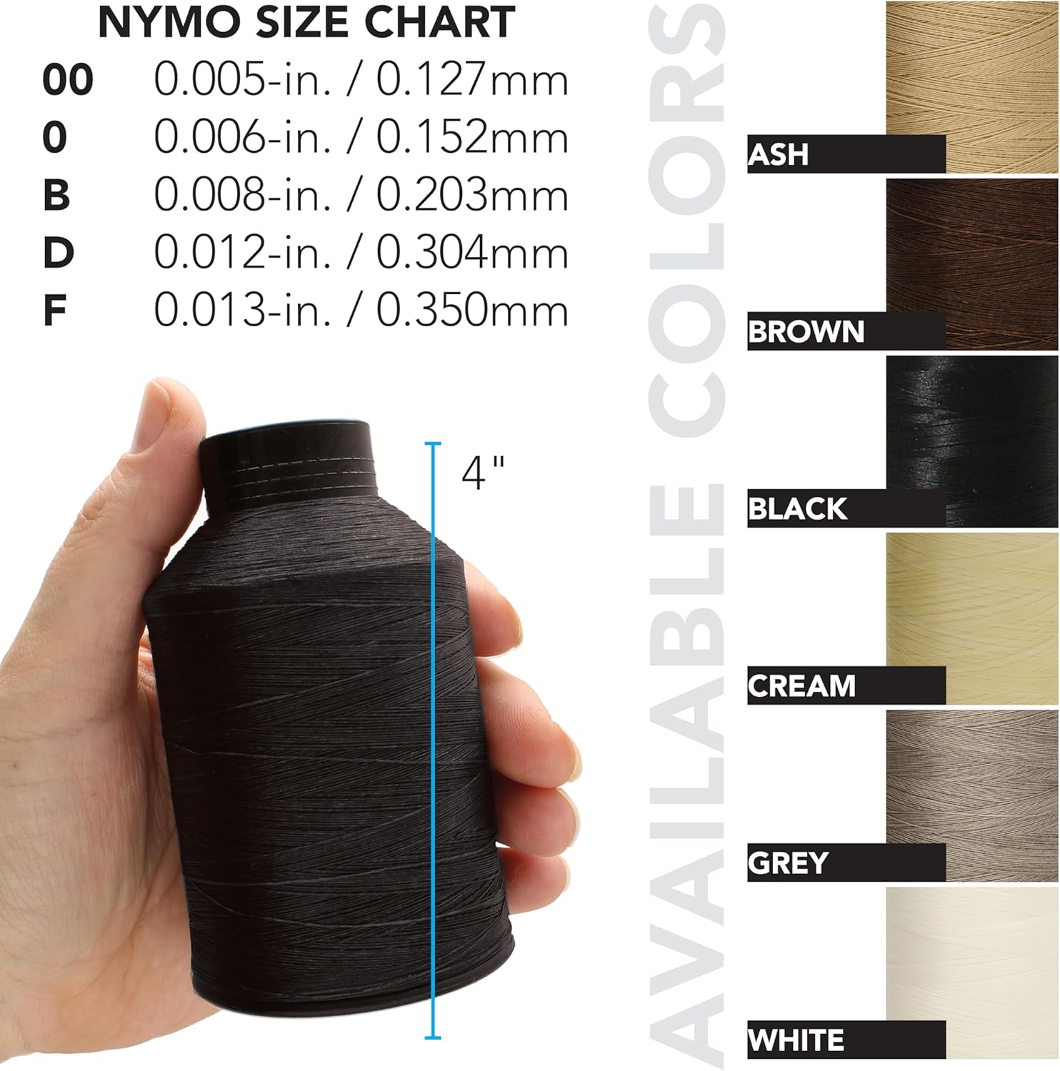 Nymo Beading Thread – Size +00 (or "A") (Cone) – Black