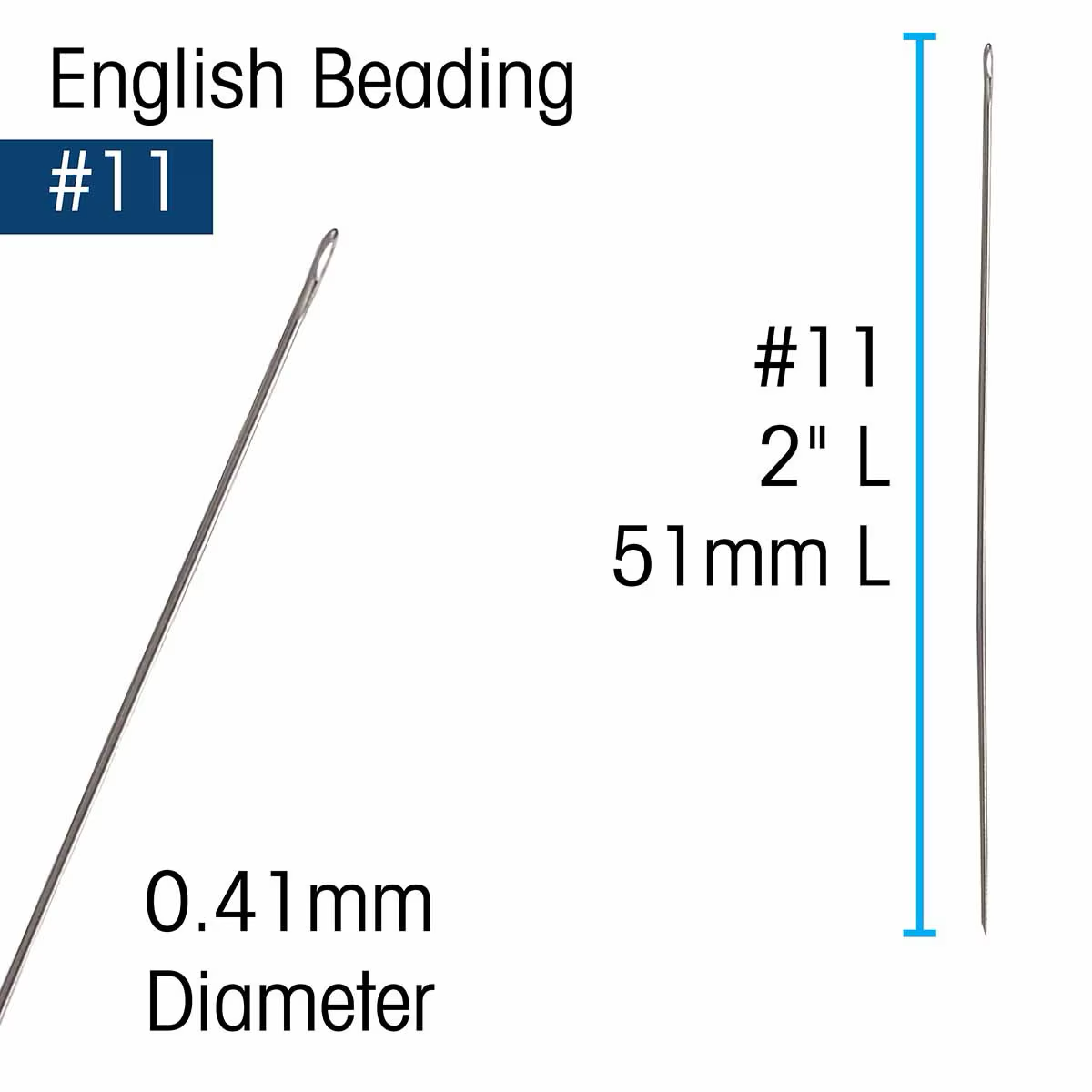 John James English Beading Needles – Size 11 Long (25 ct)
