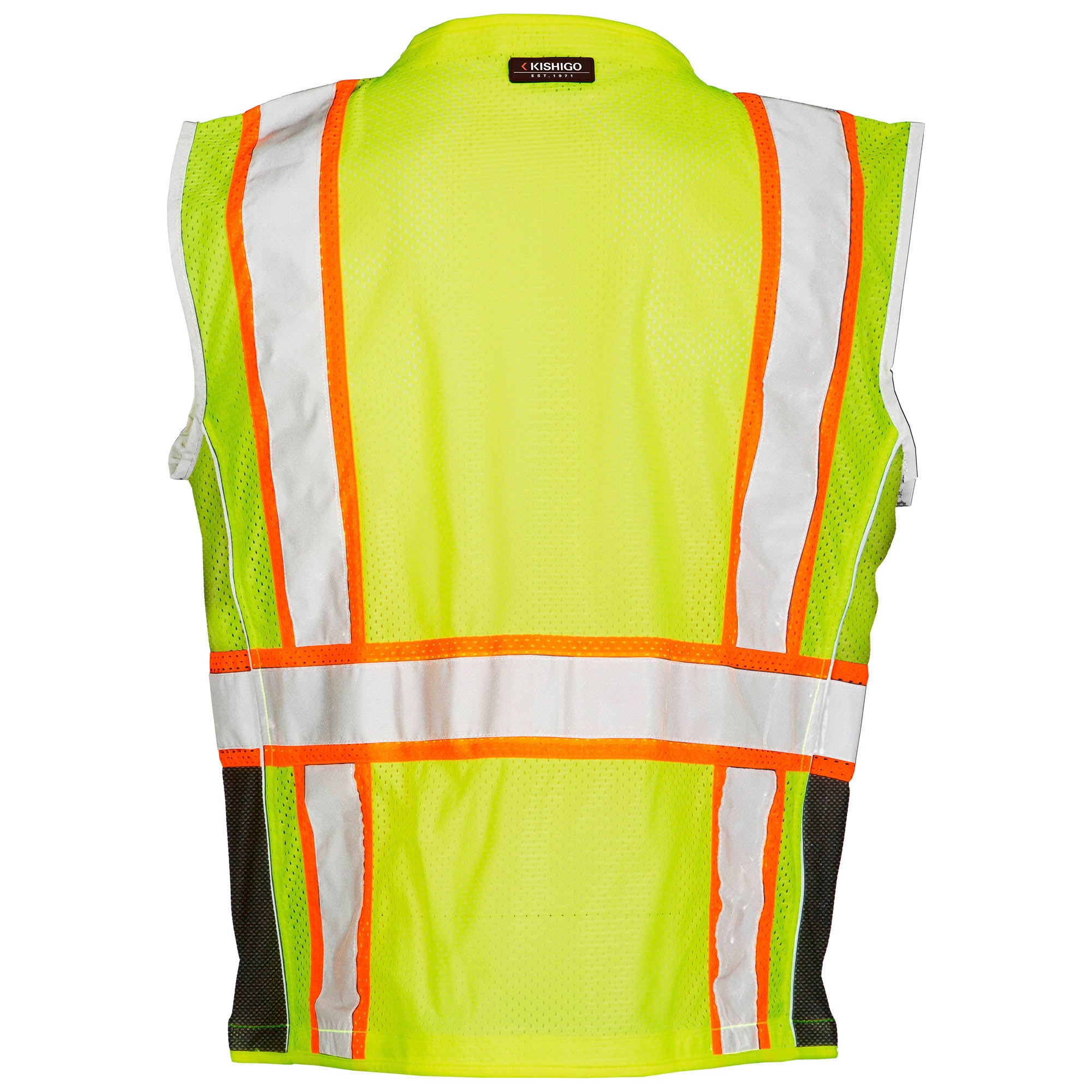 Kishigo 1513 Black Series Heavy Duty Safety Vest - Yellow/Lime