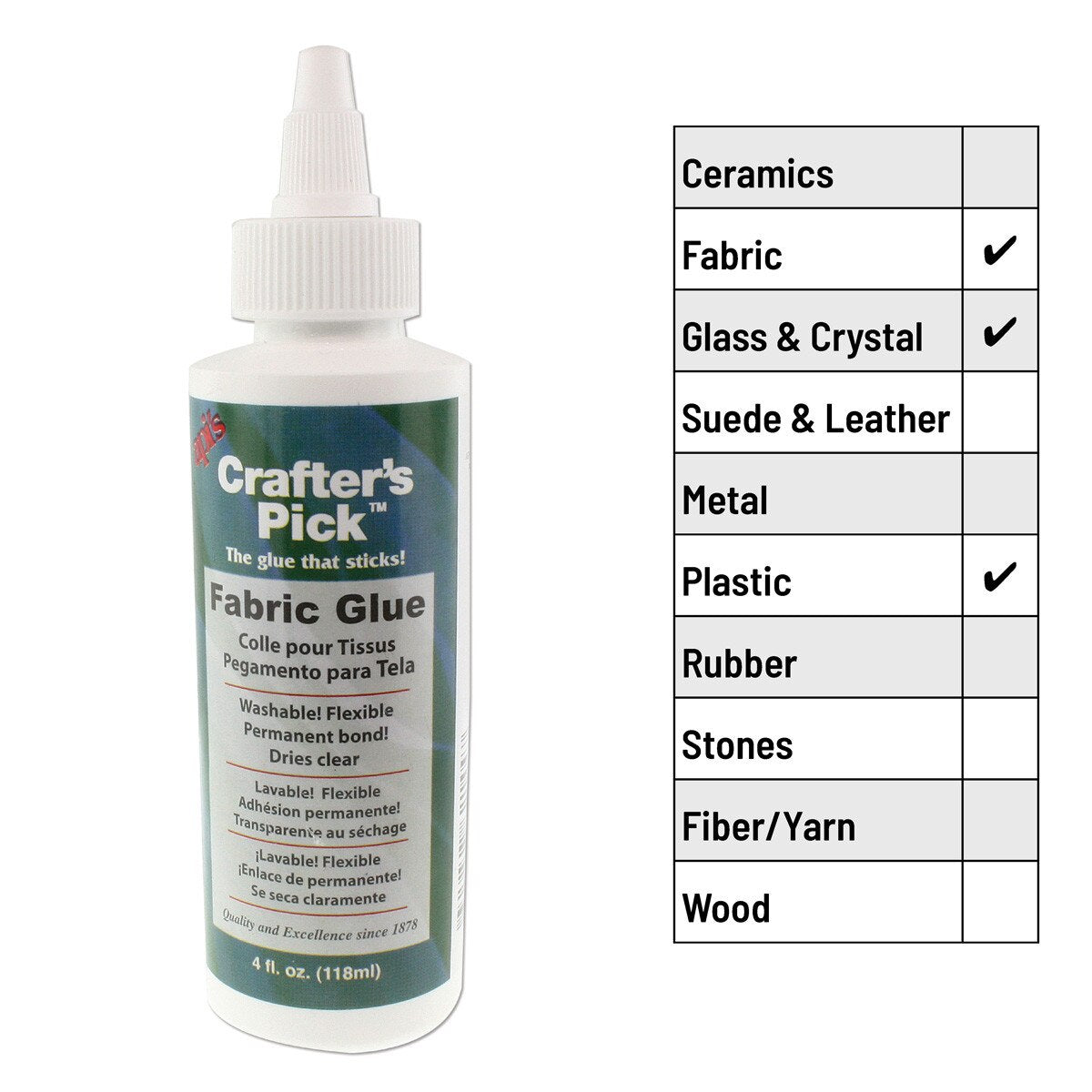 Crafters Fabric Glue - 4 oz Bottle