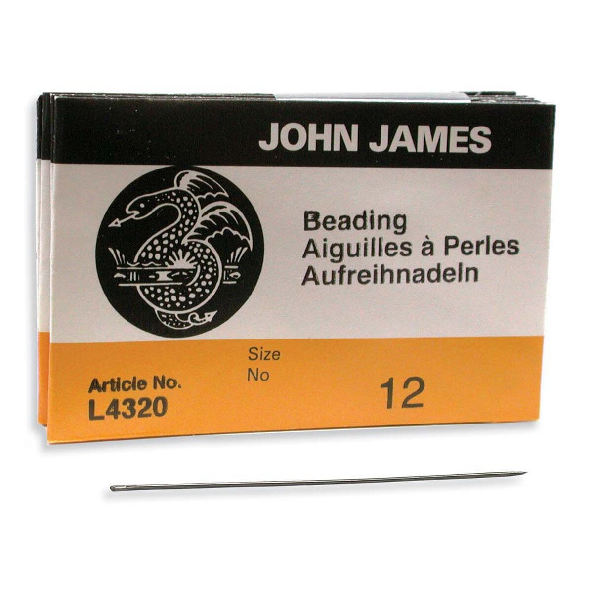 John James English Beading Needles – Size 12 Long (25 ct)