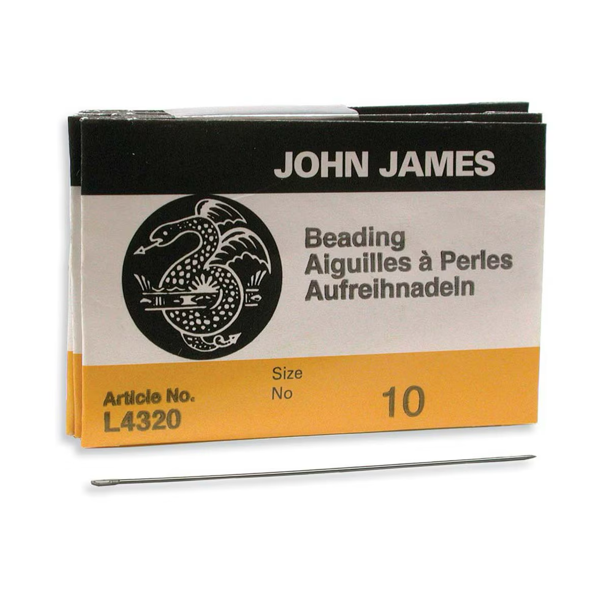 John James English Beading Needles – Size 10 Long (25 ct)