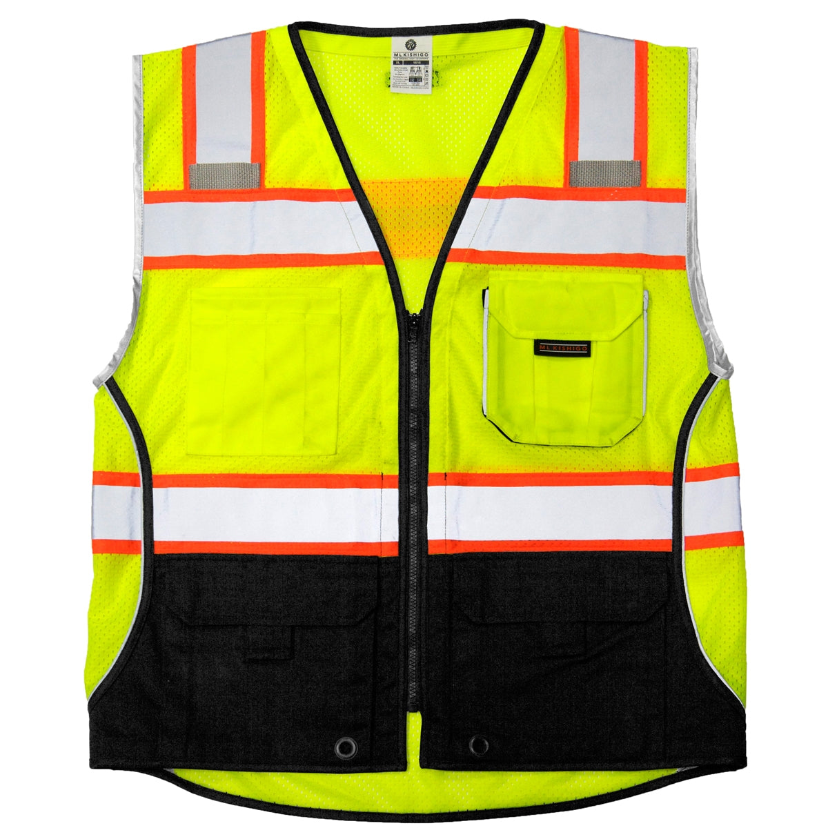 Kishigo 1515 Black Series Black Bottom Safety Vest – Yellow/Lime