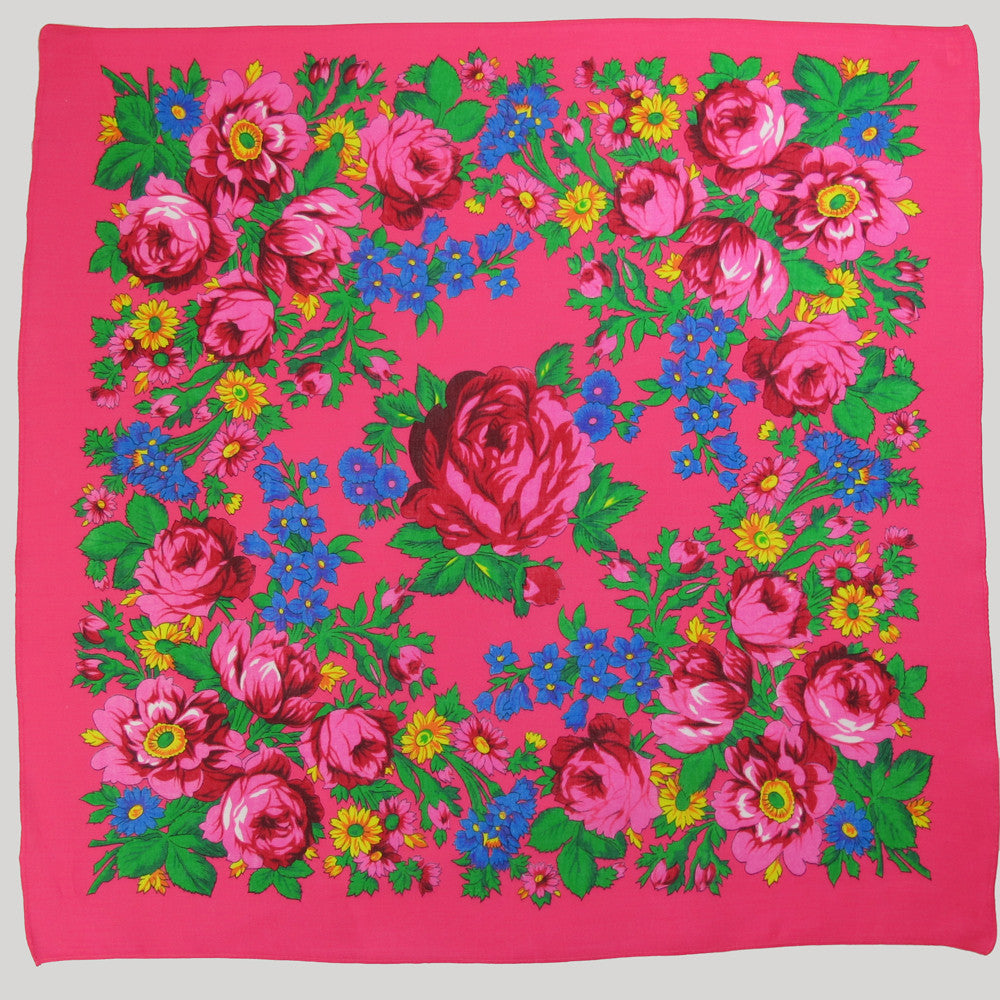 Rose Scarf Pink 30"x30"